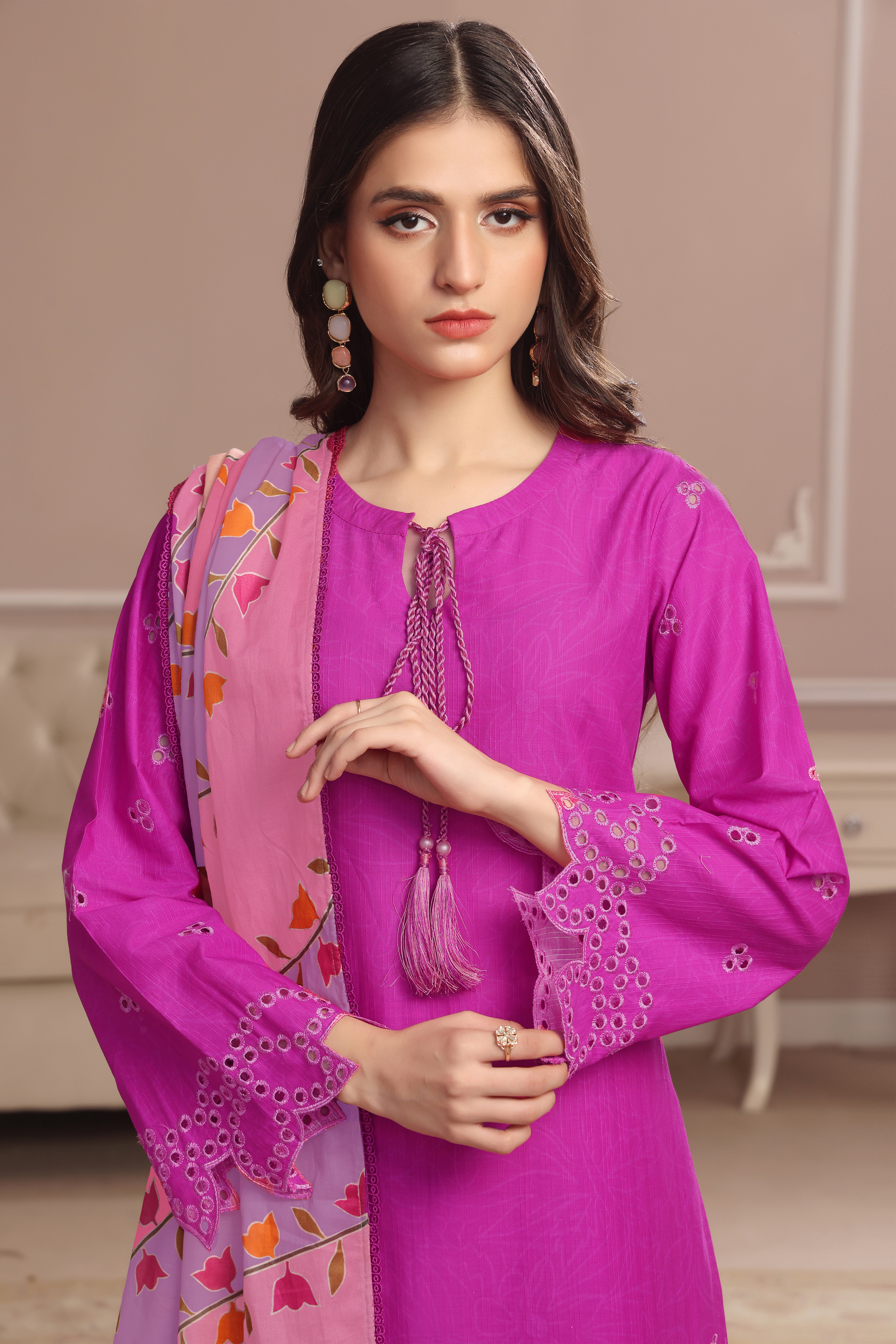 Dahlia Embroidered 3PC Lawn Dress