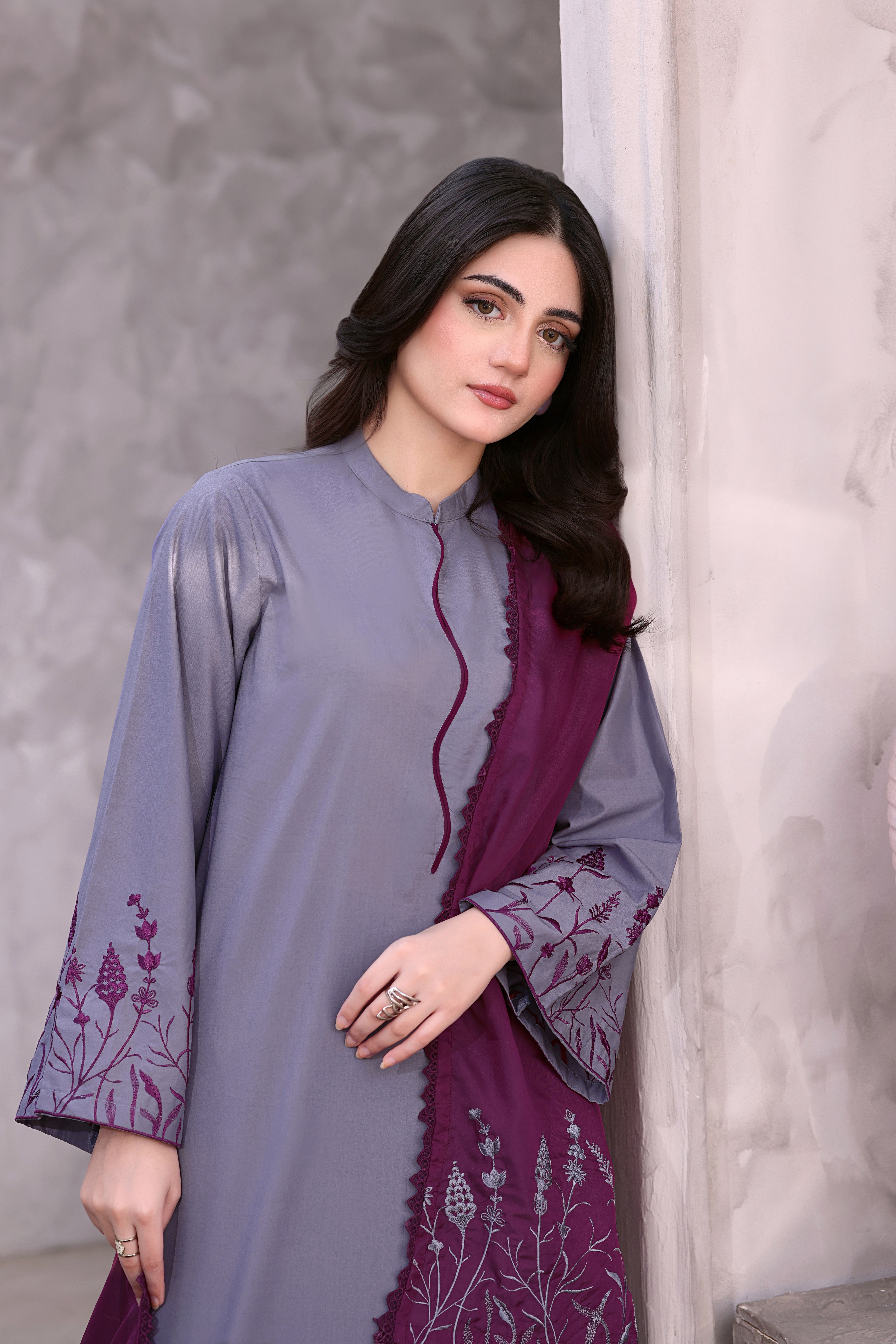 Ella Embroidered 3PC Lawn Dress