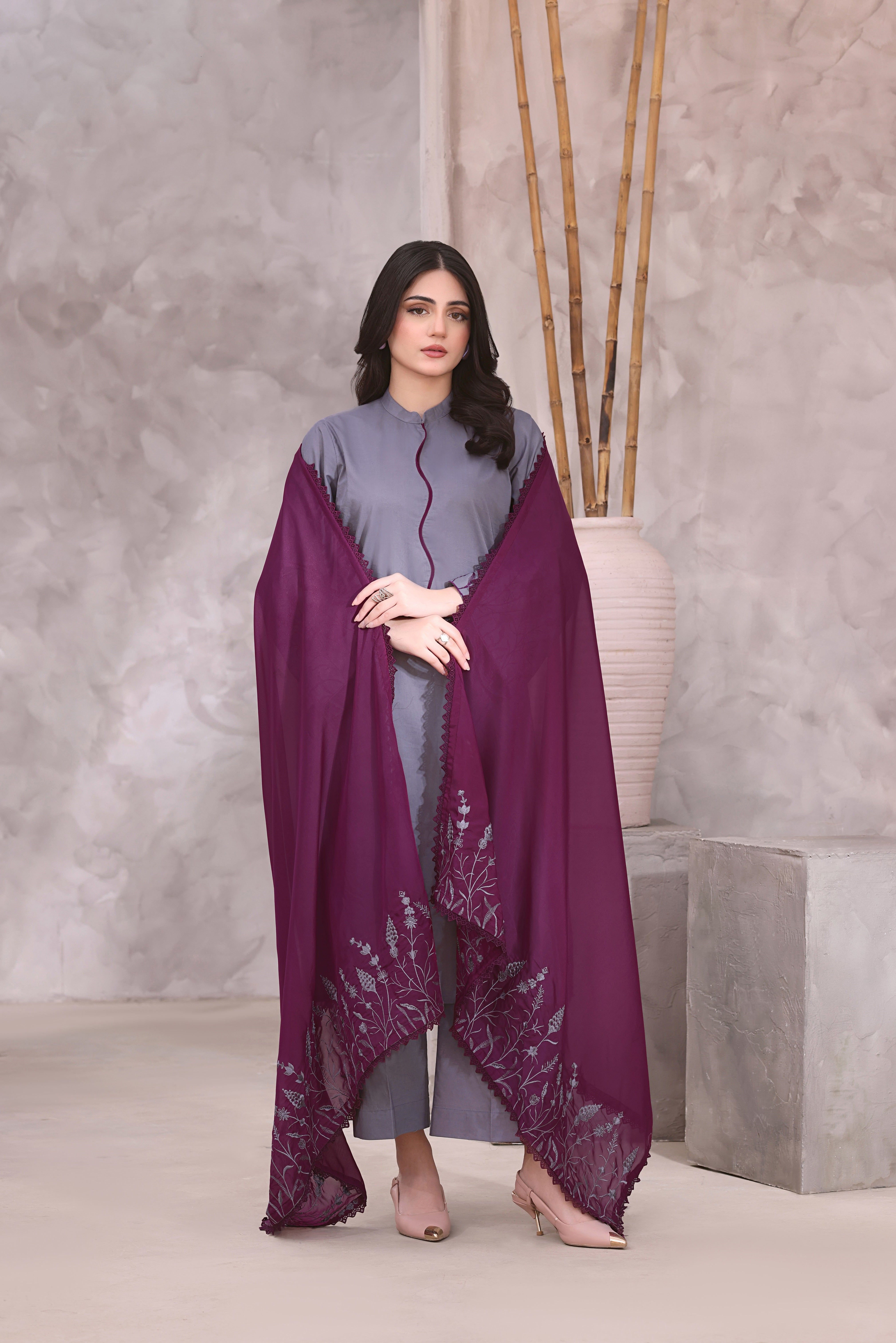 Ella Embroidered 3PC Lawn Dress