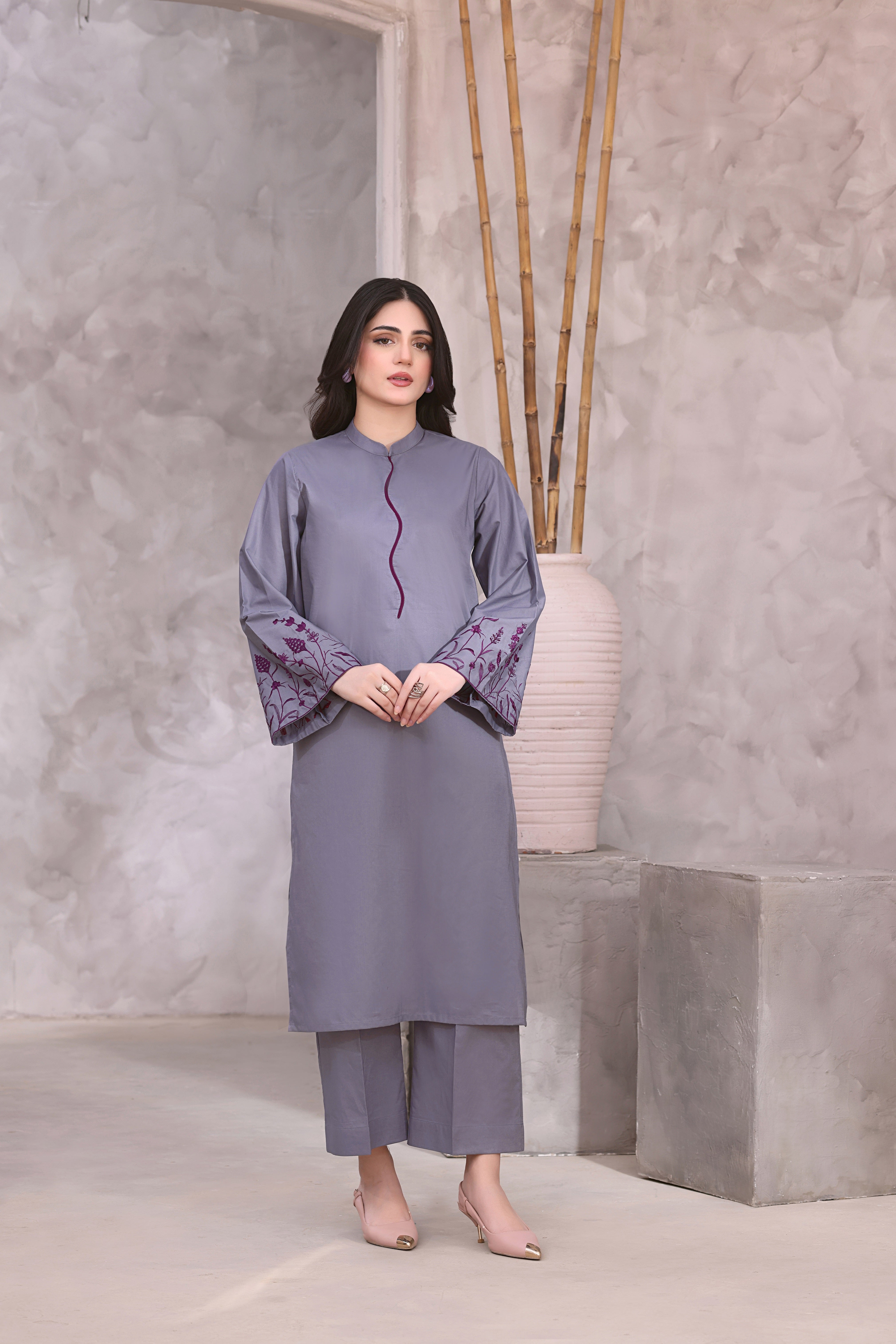 Ella Embroidered 3PC Lawn Dress