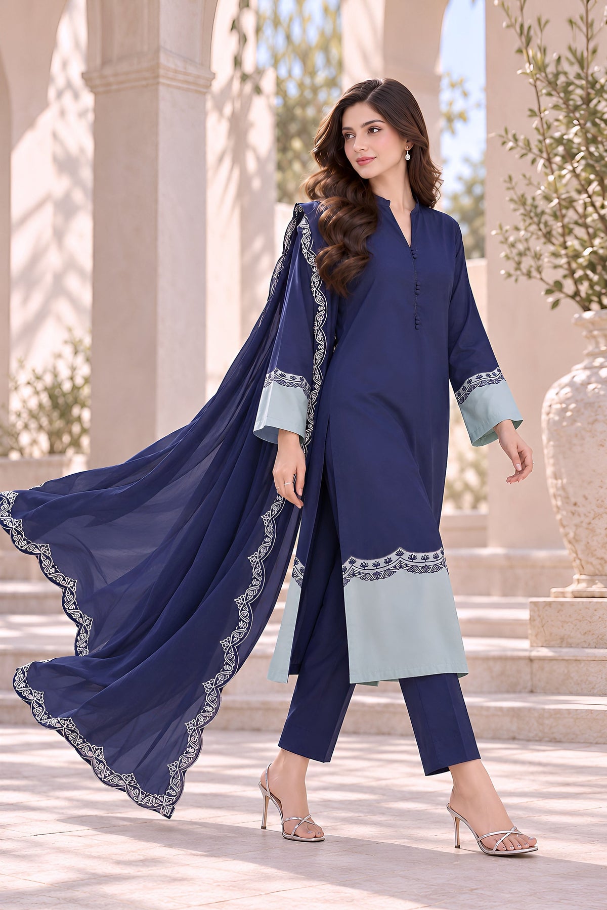Ethereal Embroidered 3PC Lawn Dress