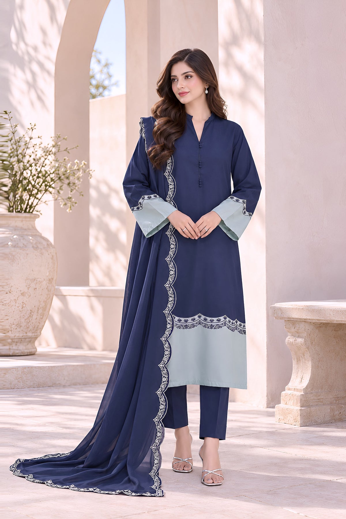 Ethereal Embroidered 3PC Lawn Dress