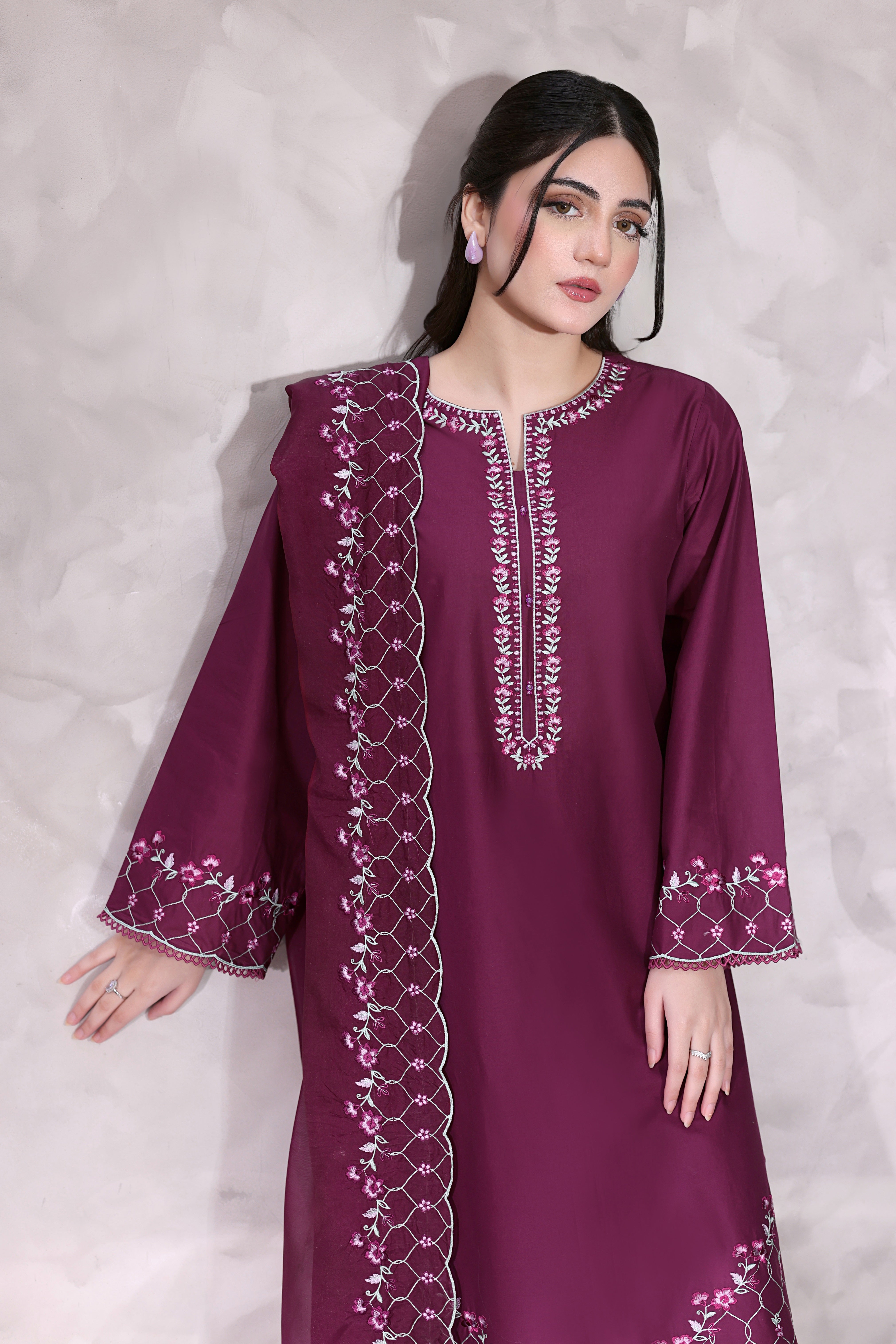 Fiona Embroidered 3PC Lawn Dress