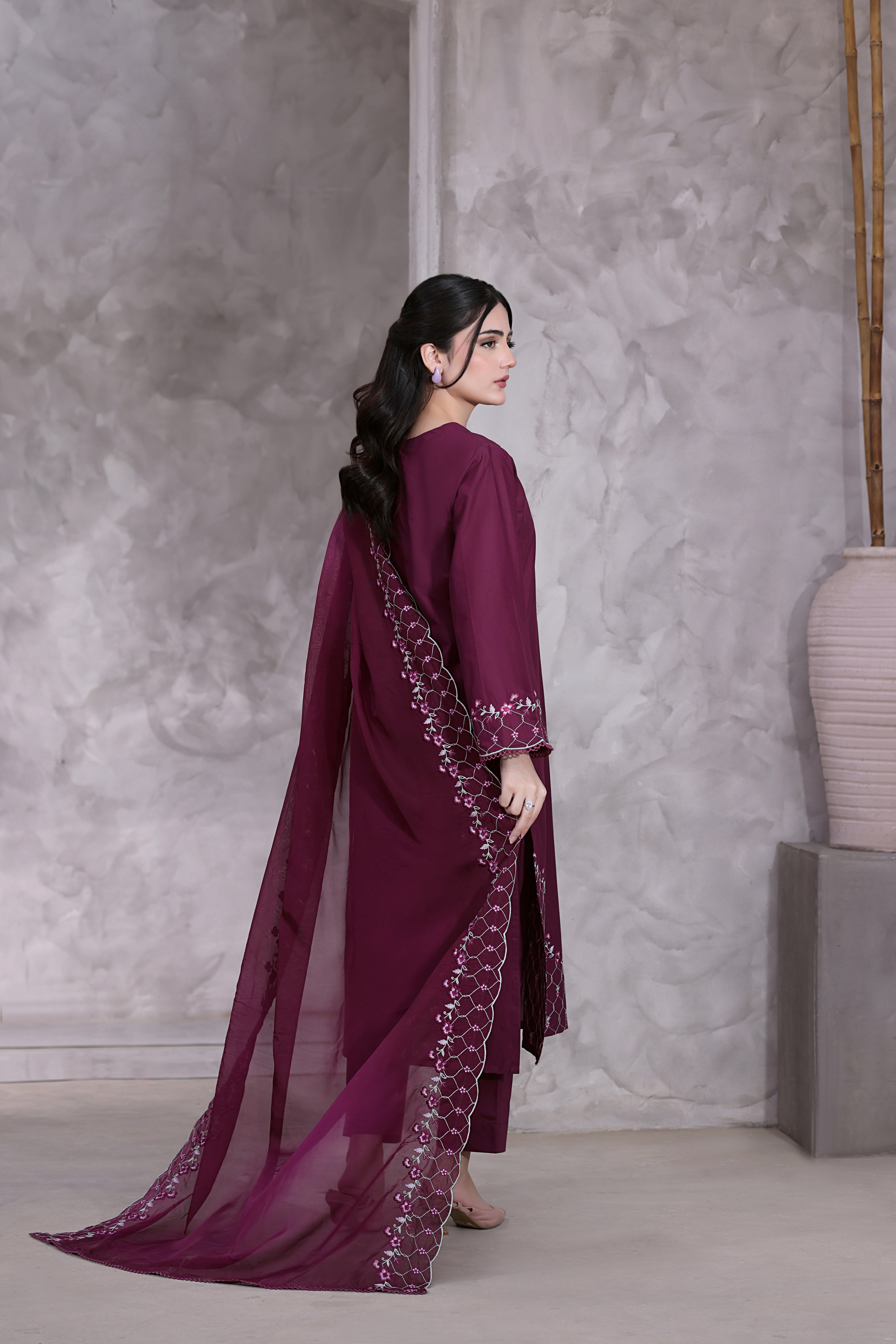 Fiona Embroidered 3PC Lawn Dress