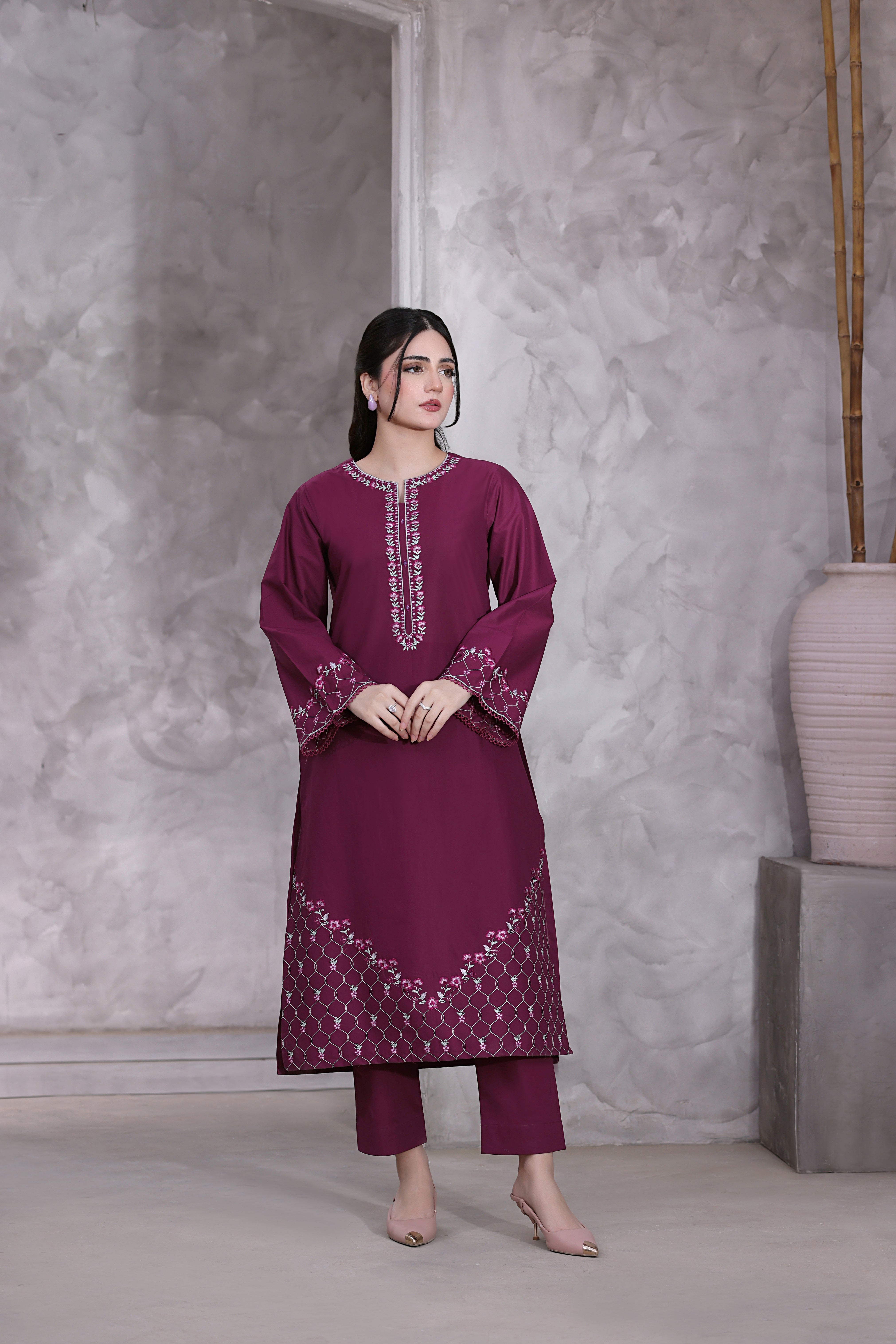 Fiona Embroidered 3PC Lawn Dress