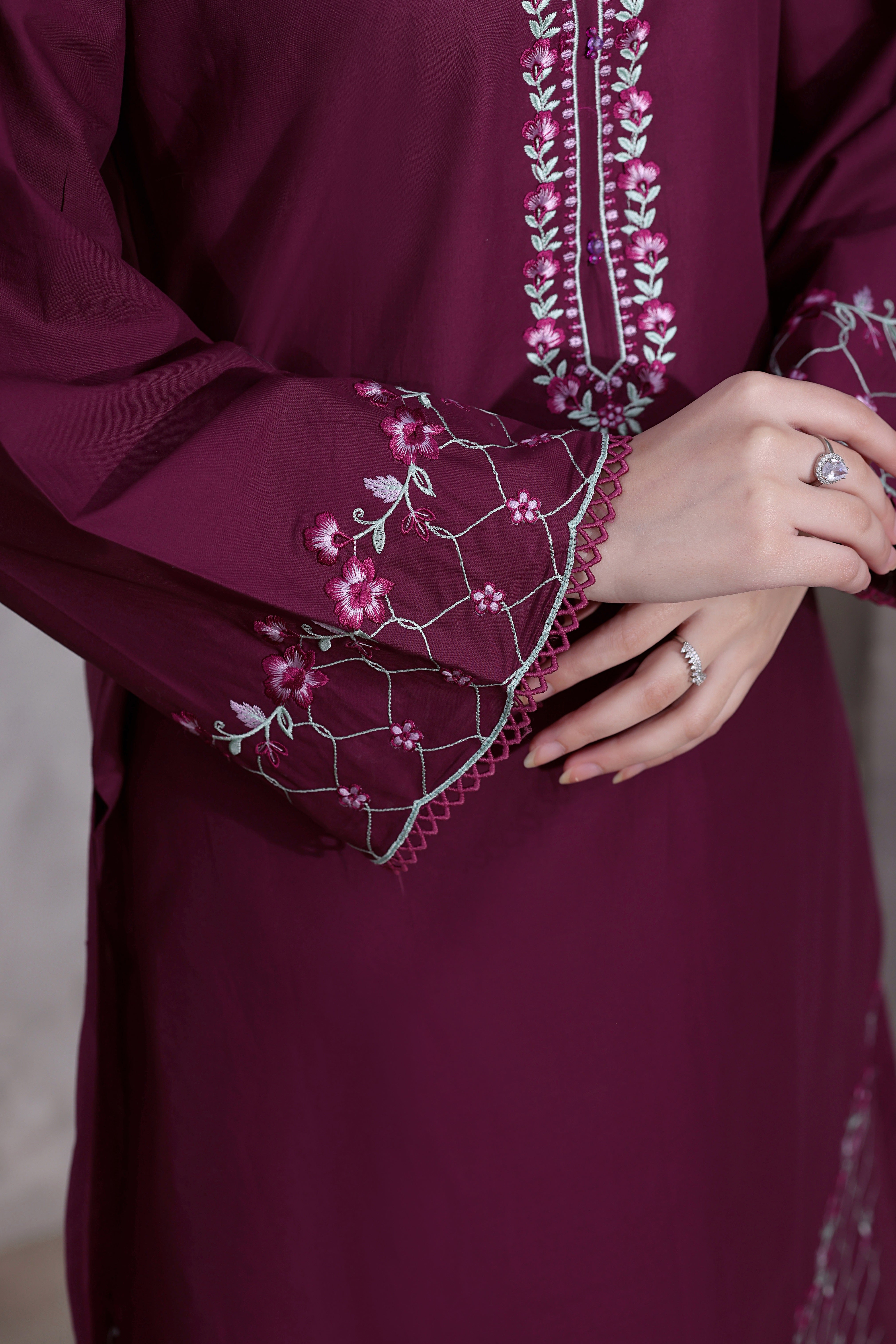 Fiona Embroidered 3PC Lawn Dress