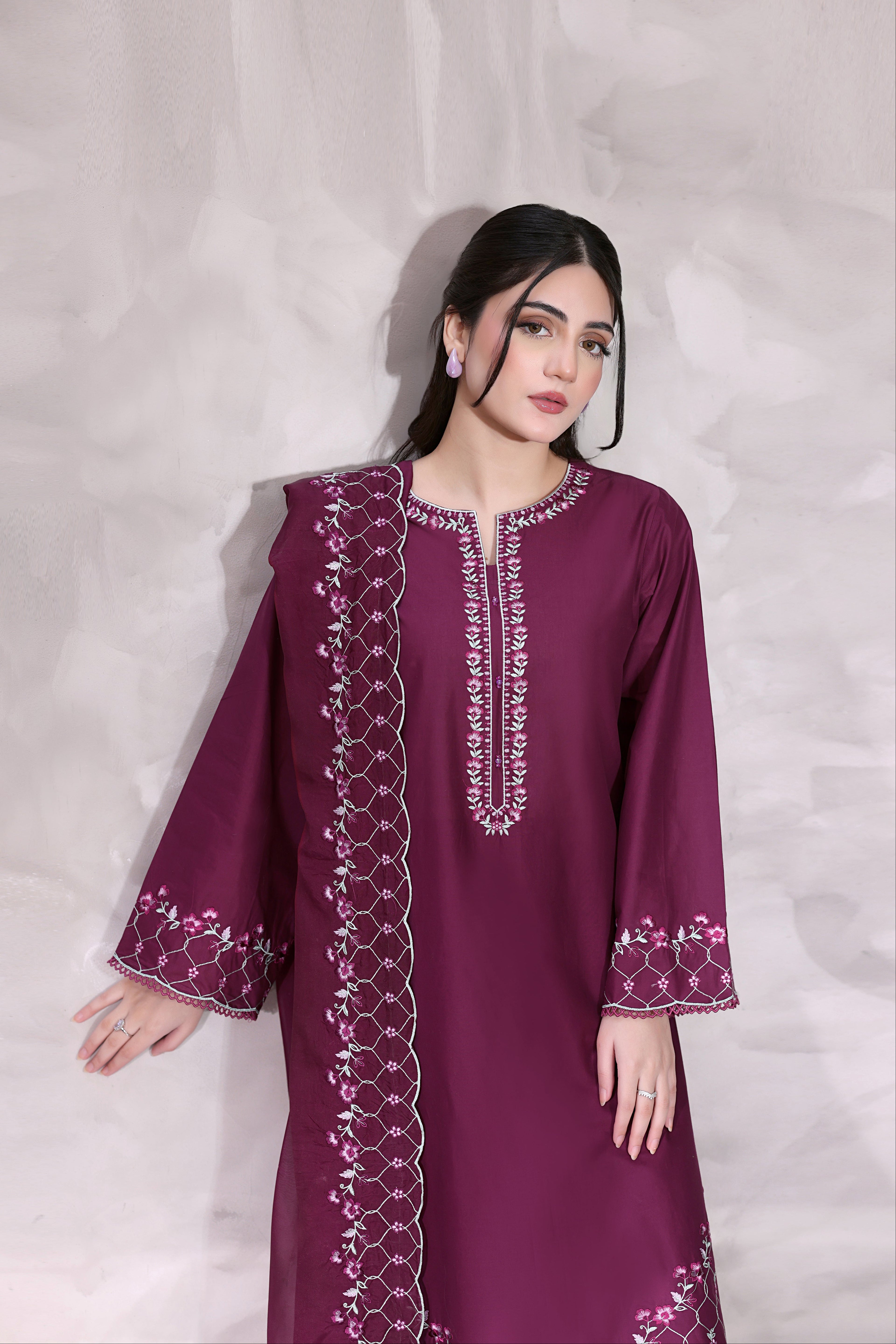 Fiona Embroidered 3PC Lawn Dress