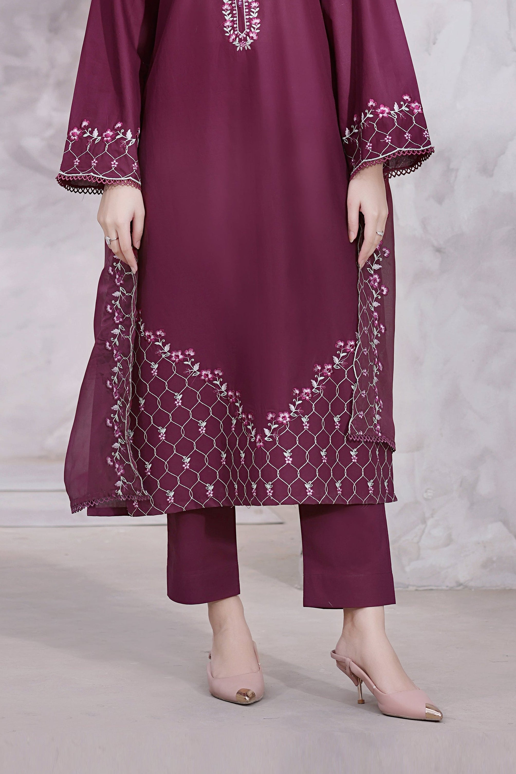 Fiona Embroidered 3PC Lawn Dress