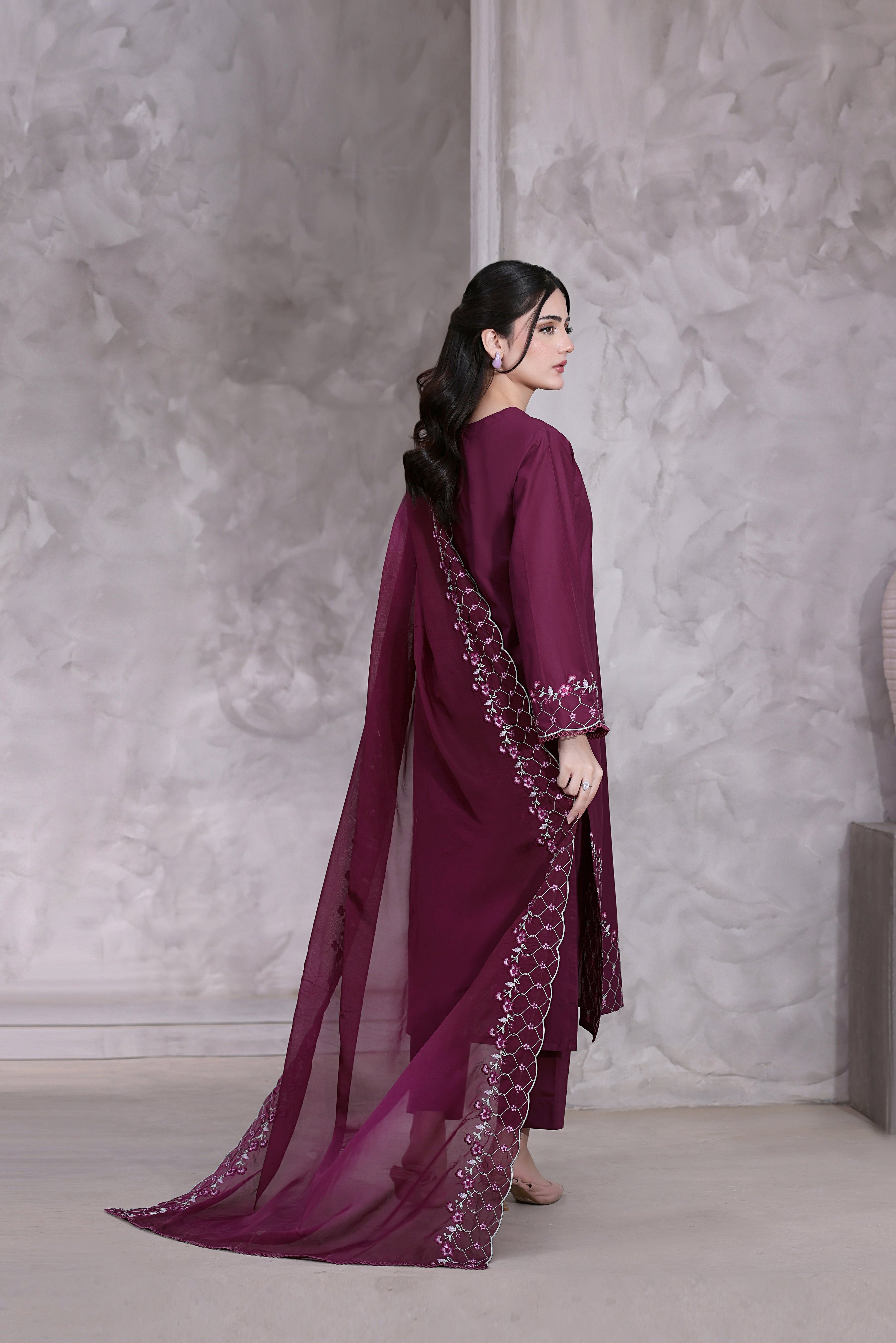 Fiona Embroidered 3PC Lawn Dress