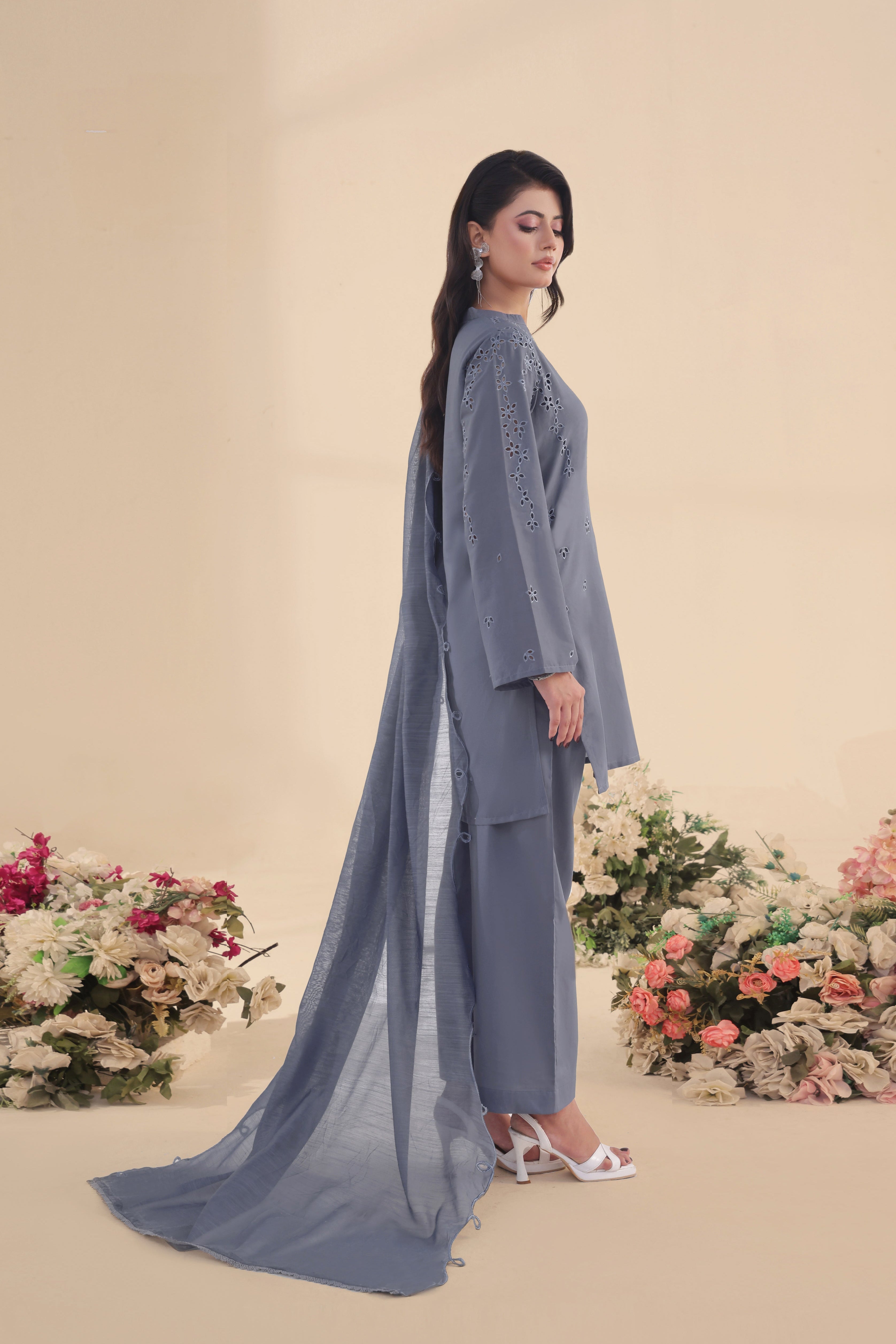 Flint Embroidered 3PC Lawn Dress