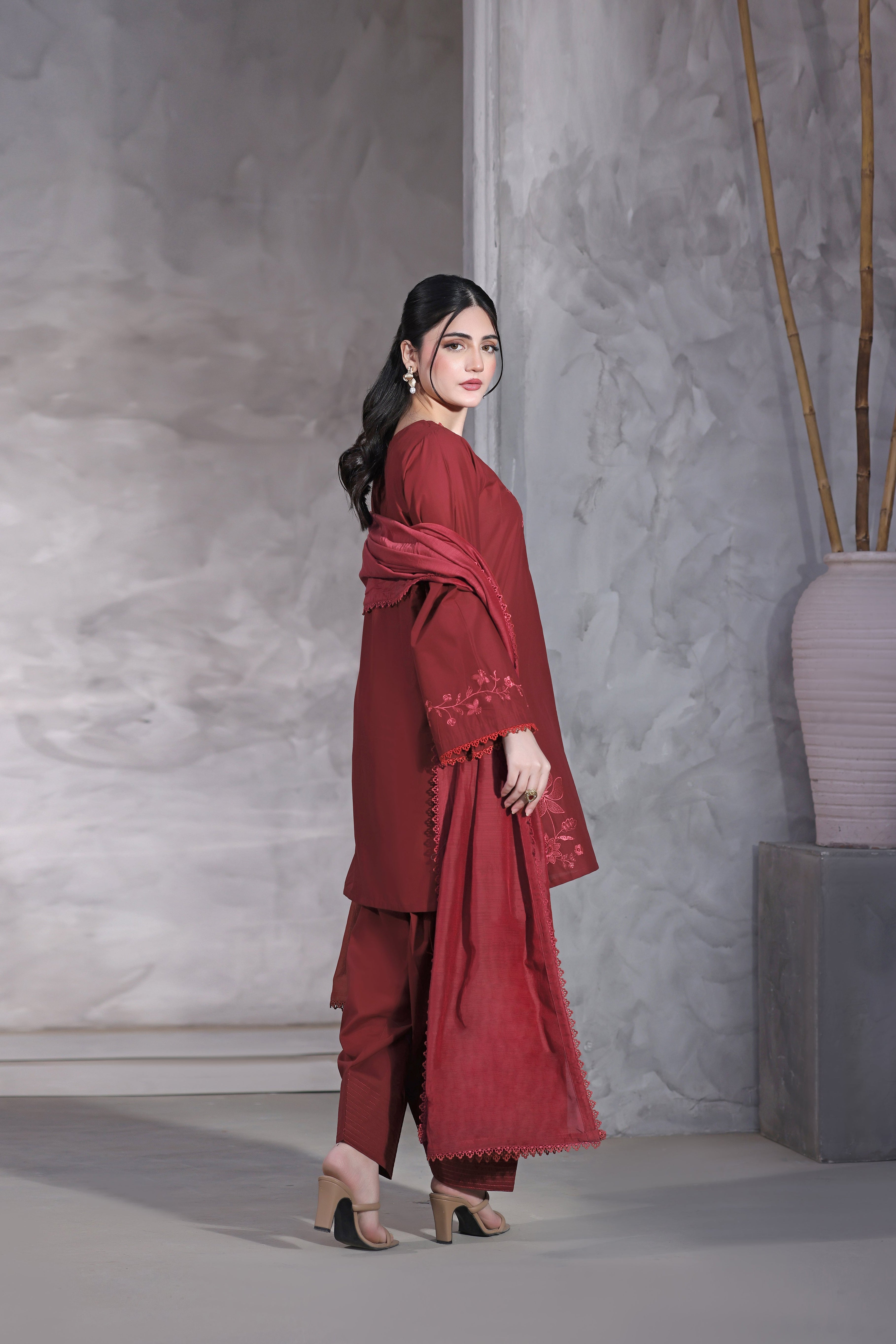 Freya Embroidered 3PC Lawn Dress