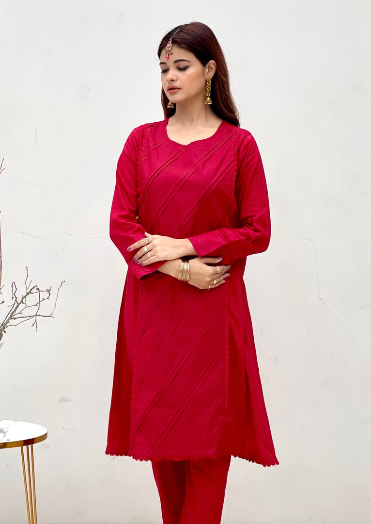 Scarlet Smile Stitched 2PC Dress