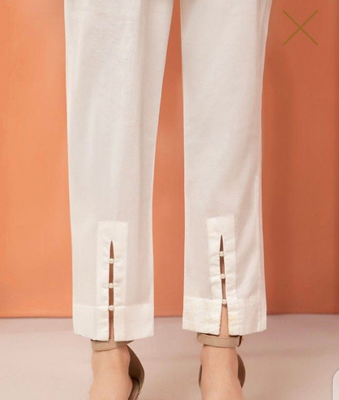 Front Slit Straight Cambric Pants