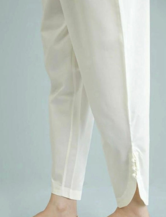 Side Tulip Cambric Cotton Trousers