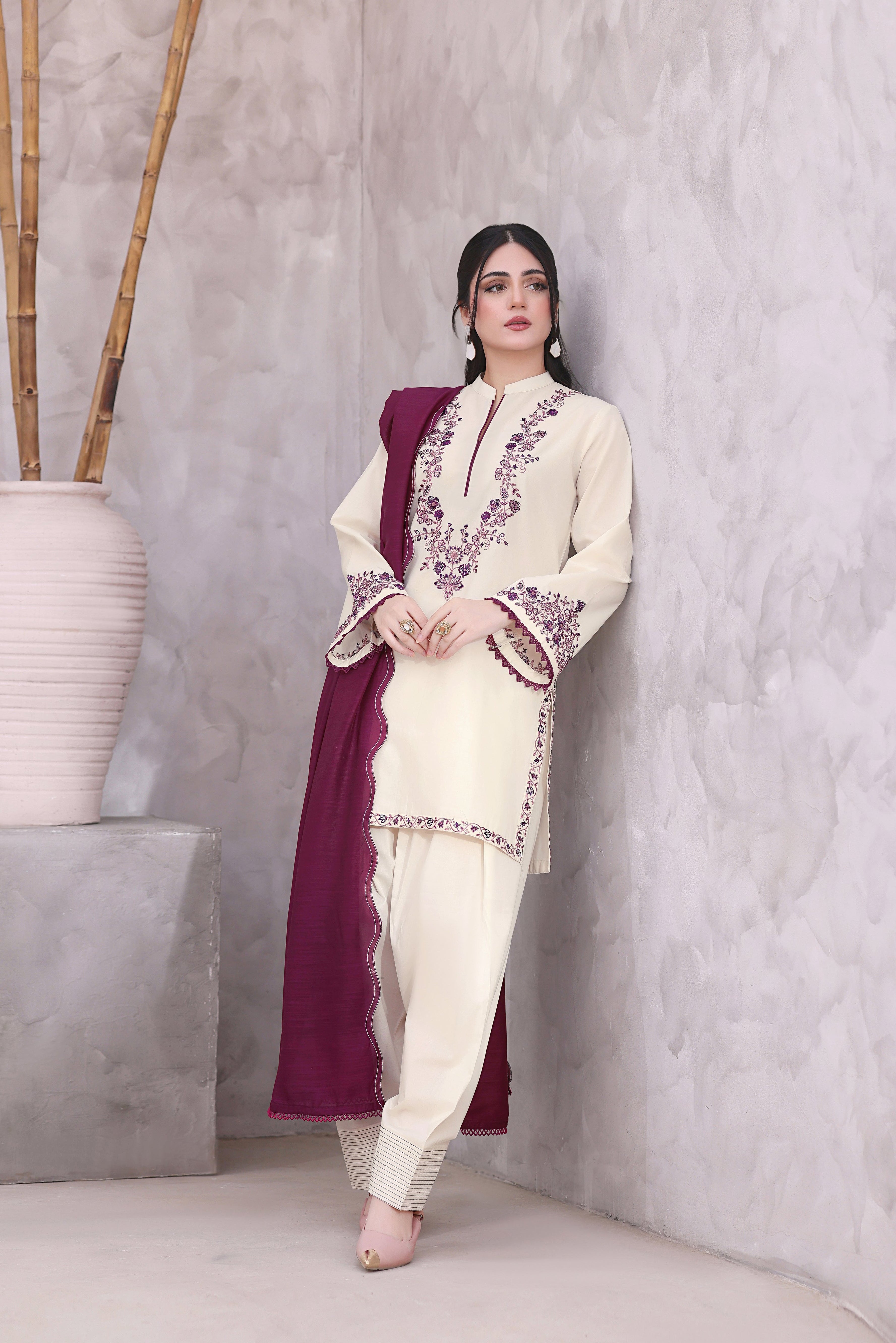 Gardenia Embroidered 3PC Lawn Dress