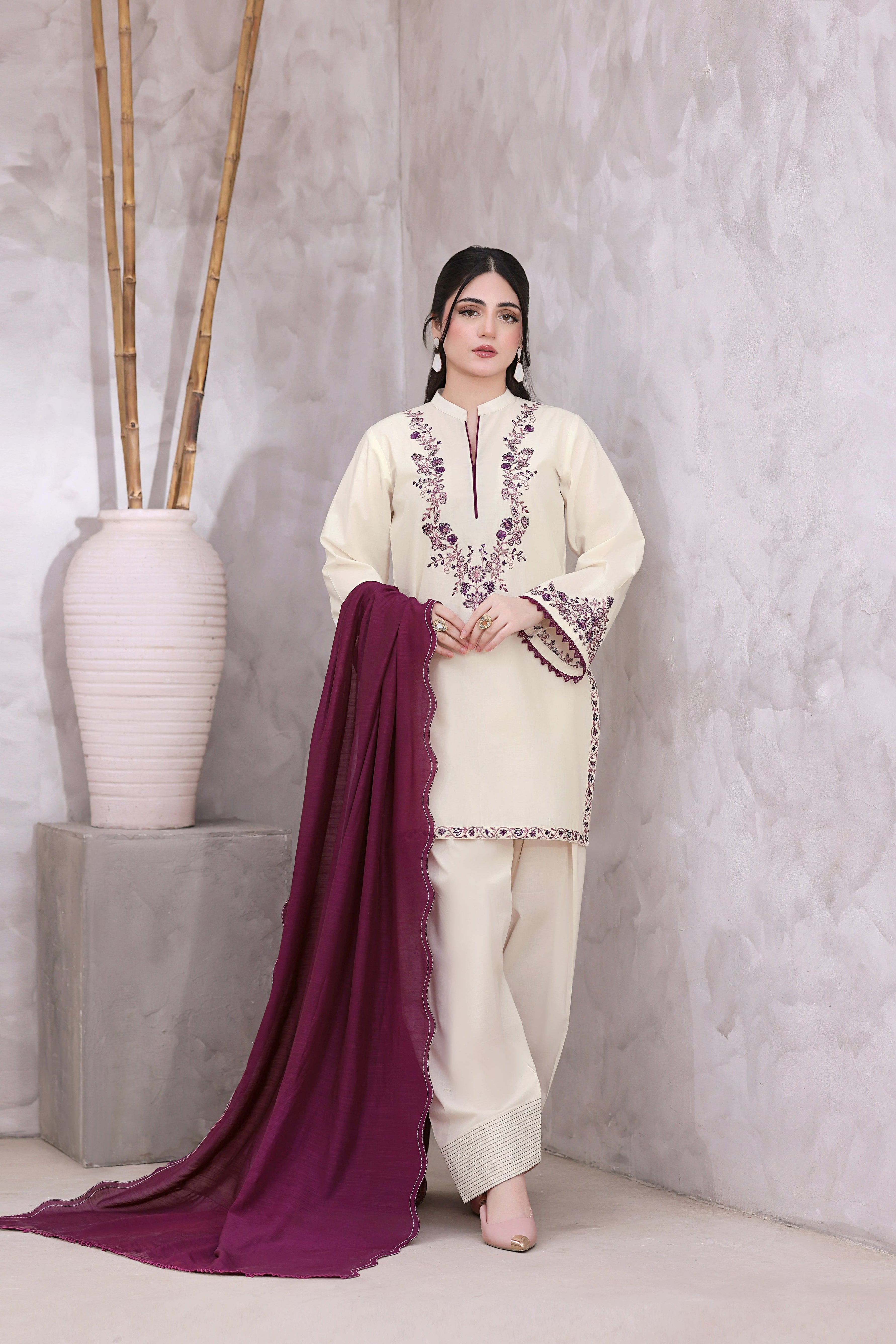 Gardenia Embroidered 3PC Lawn Dress