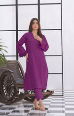 Load image into Gallery viewer, GlowBerry Schiffli Embroidered 2PC Dress
