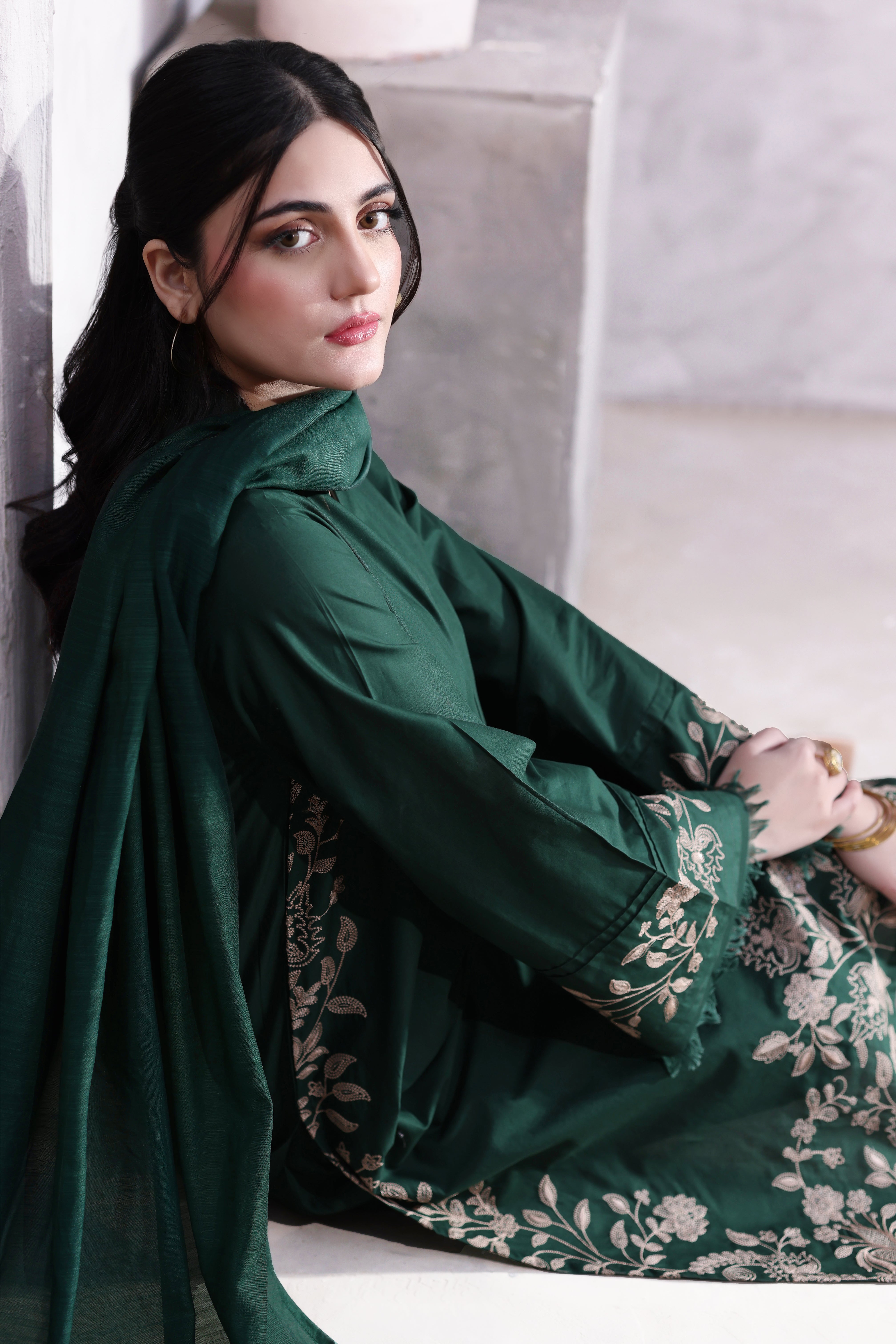 Julia Embroidered 3PC Lawn Dress