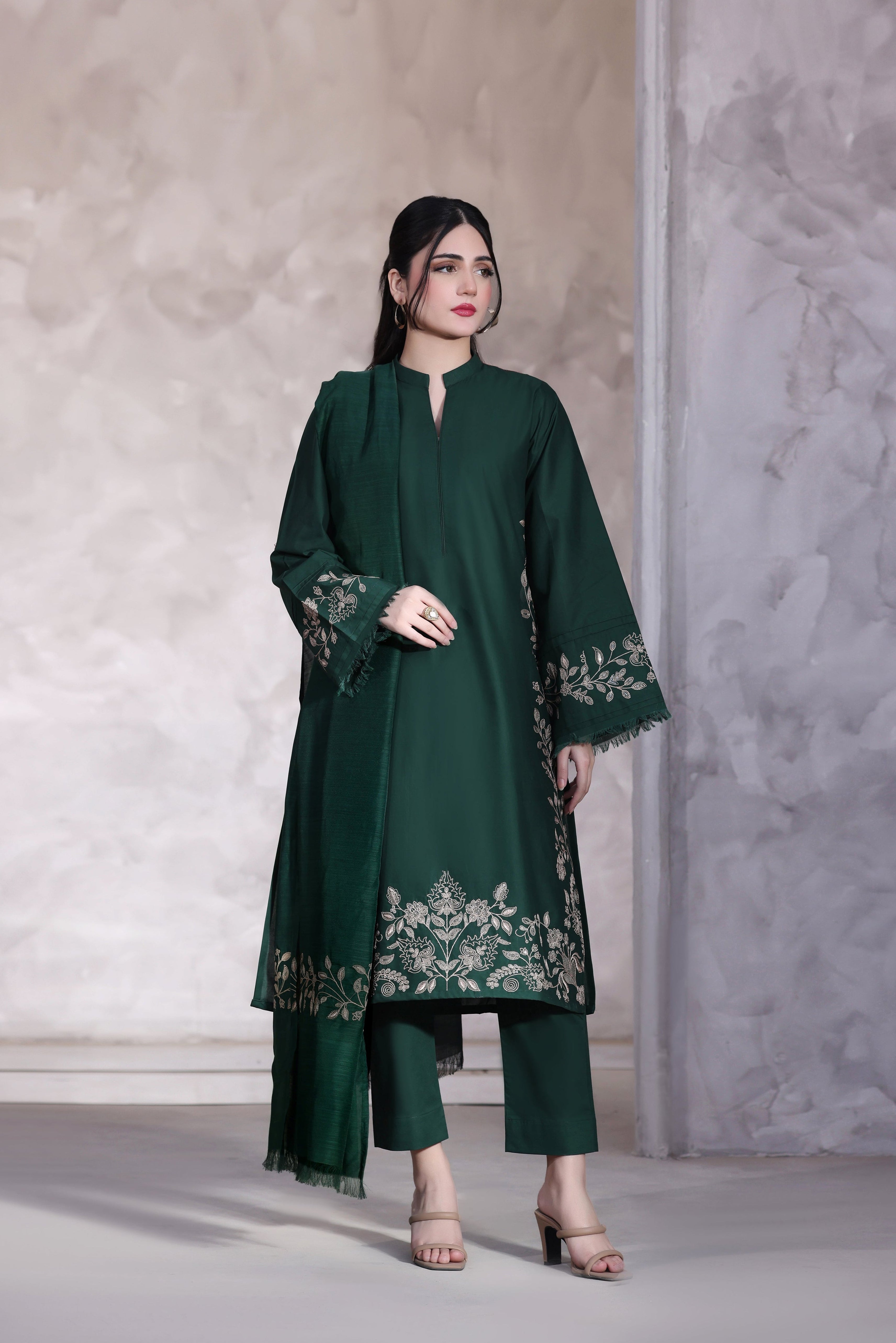 Julia Embroidered 3PC Lawn Dress