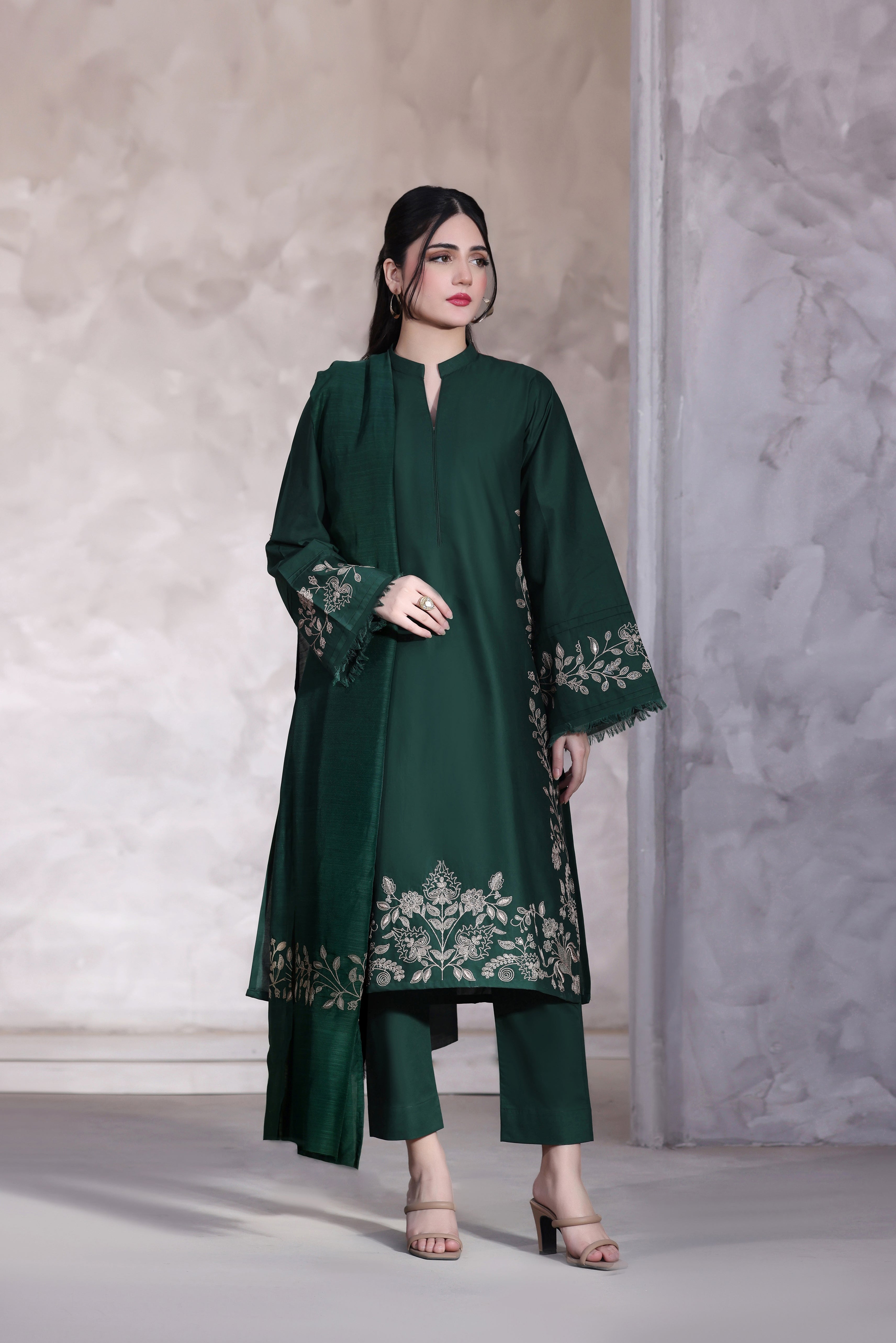 Julia Embroidered 3PC Lawn Dress