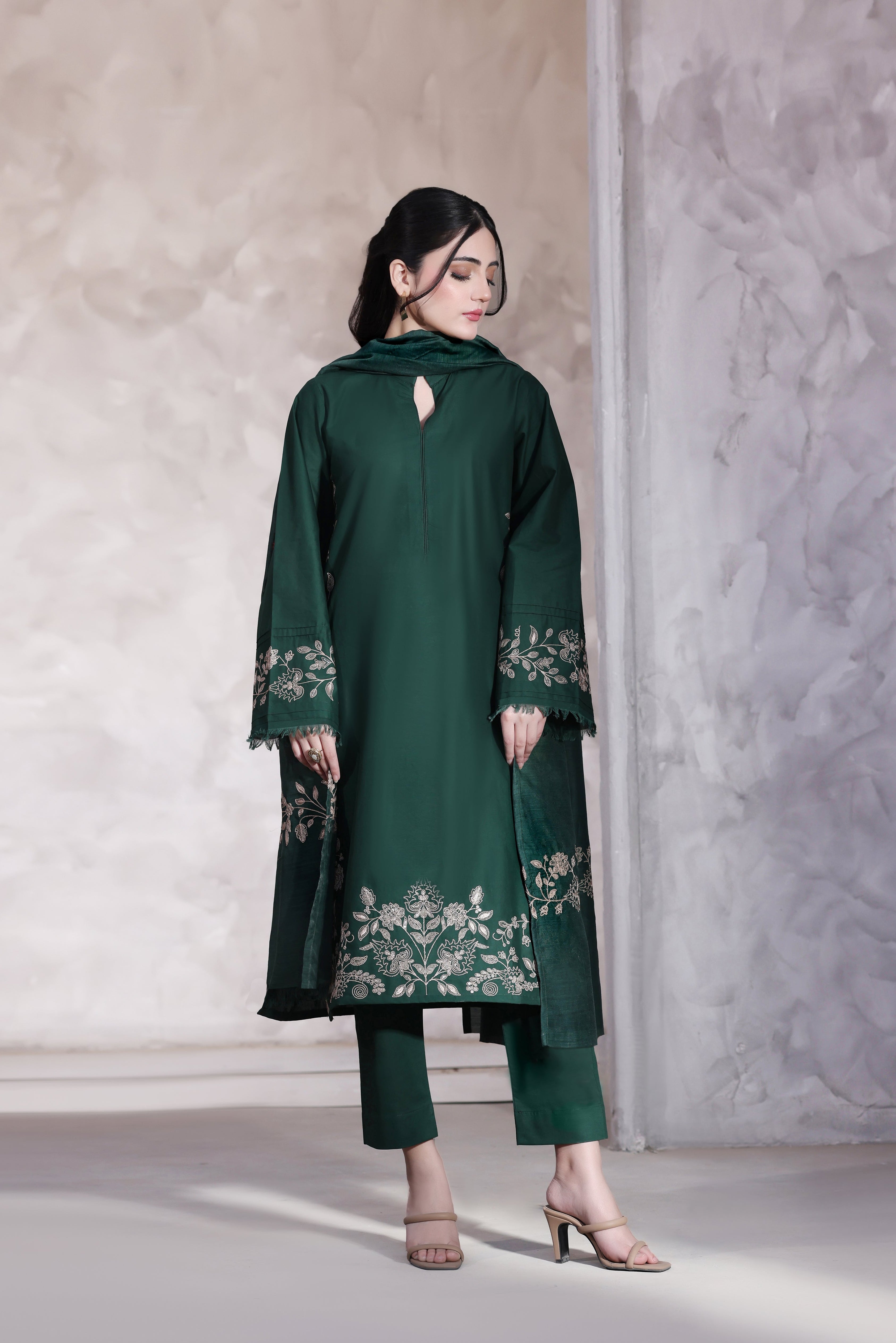 Julia Embroidered 3PC Lawn Dress