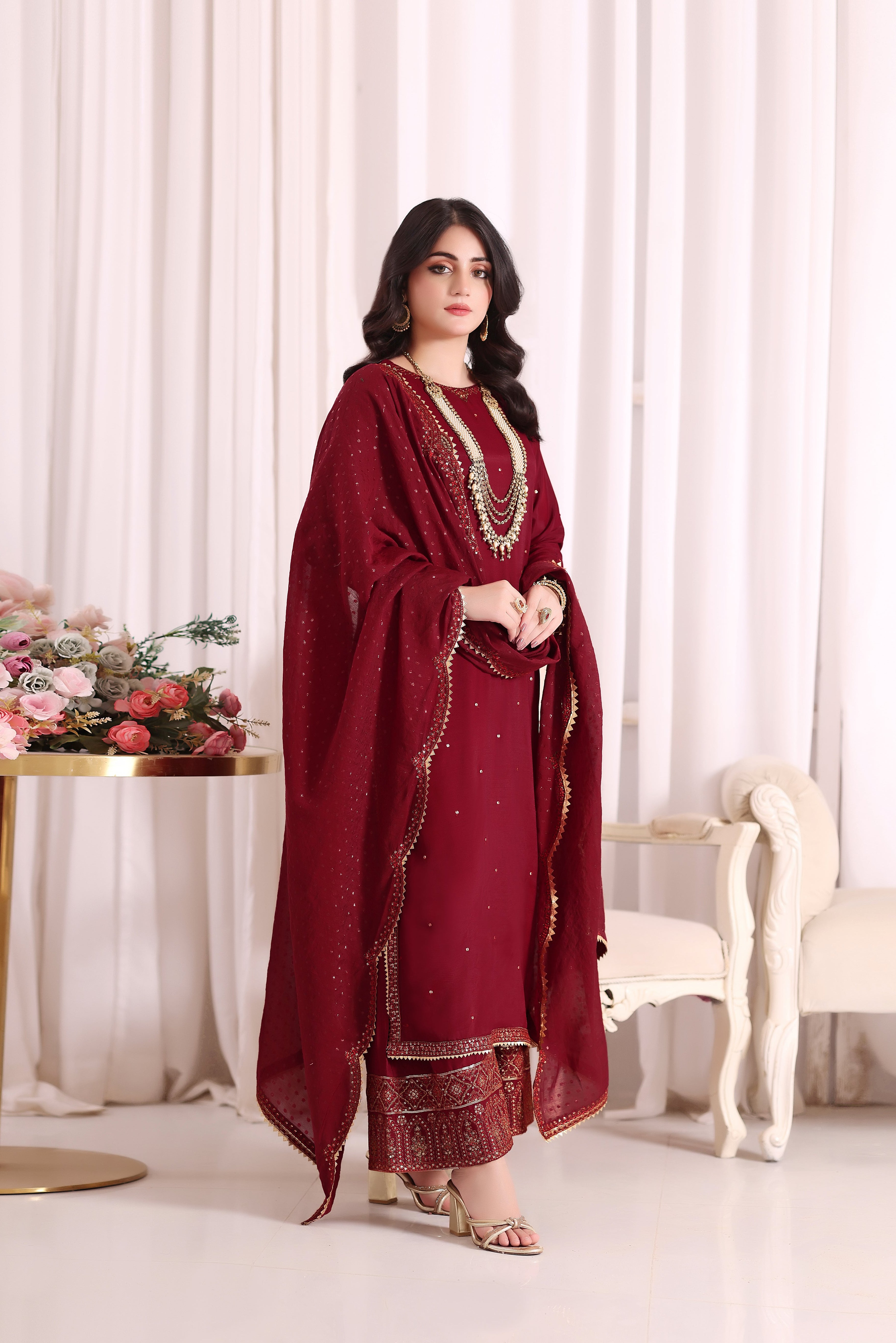 Aatish RawSilk 3PC Fprmal Dress