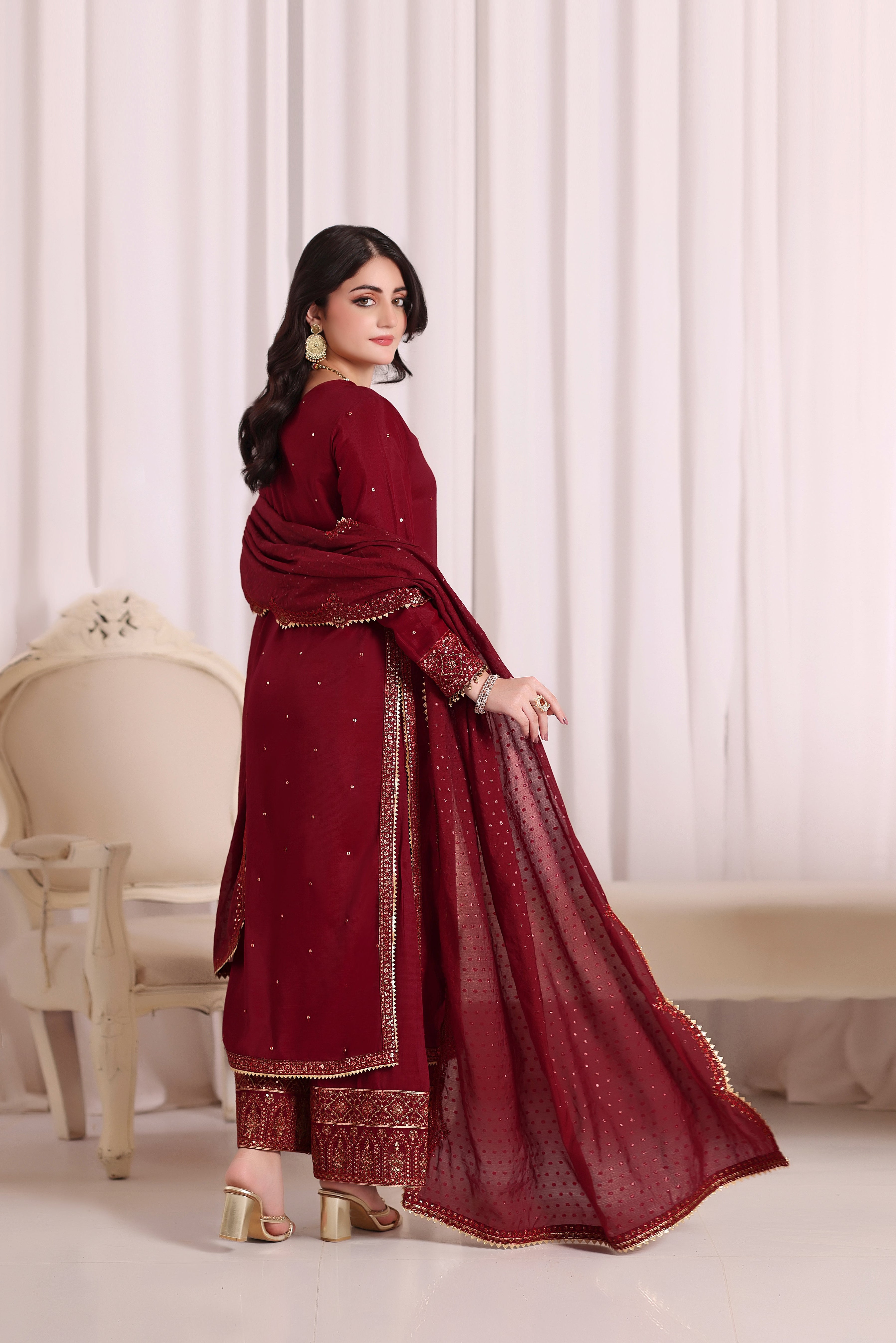 Aatish RawSilk 3PC Fprmal Dress
