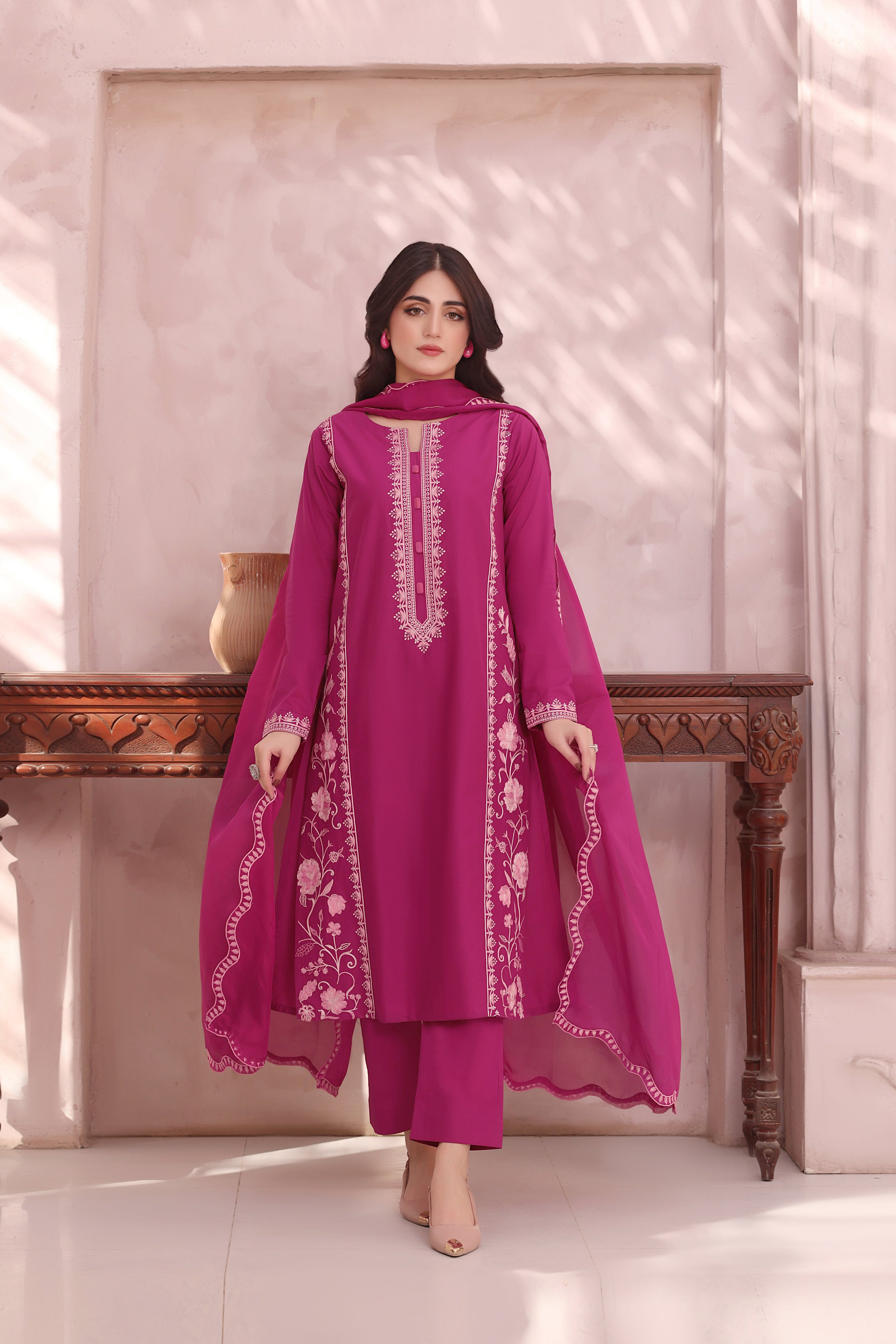 Ballerina Embroidered 3PC Lawn Dress