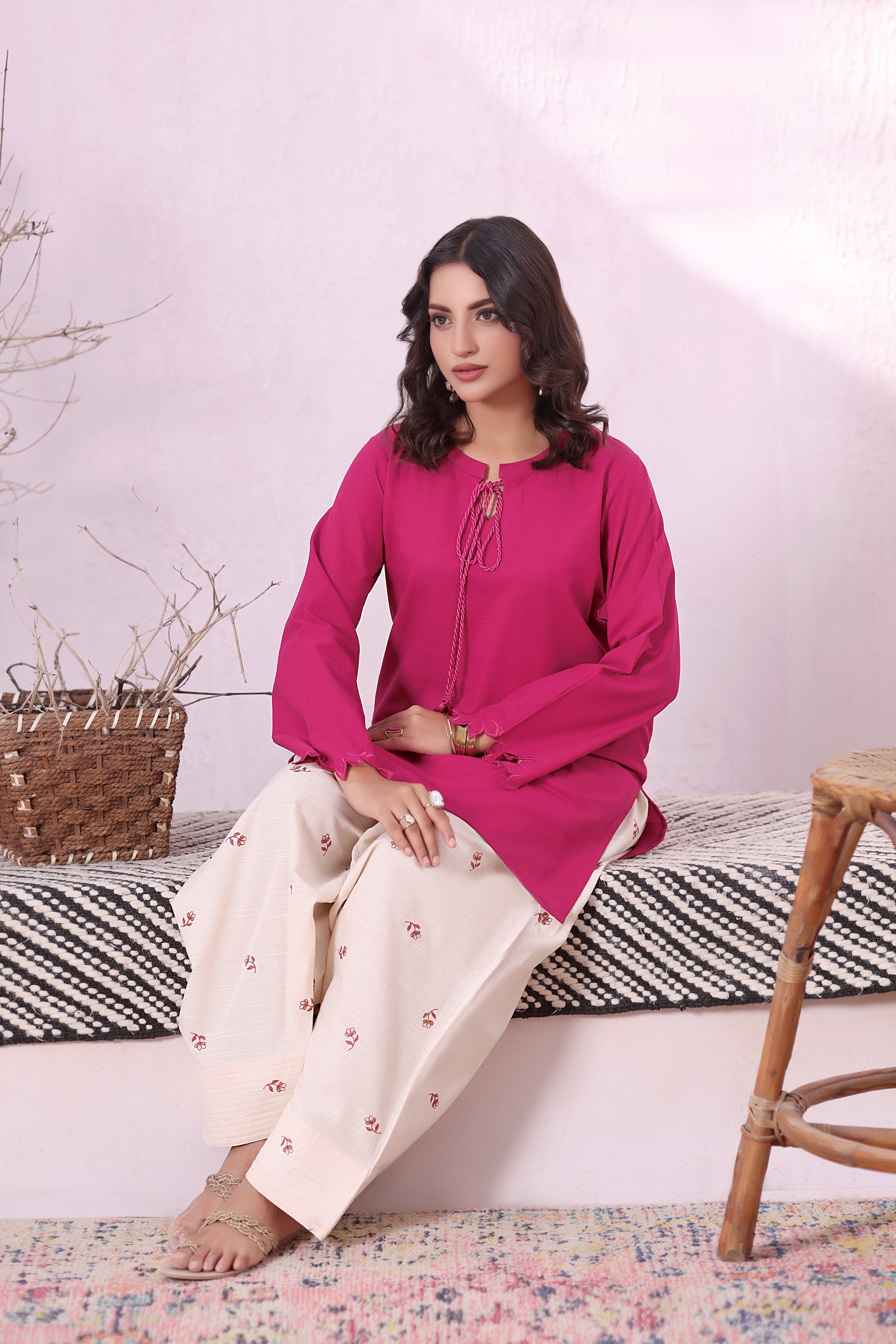 Bonita khaddar Embroidered 2PC Dress