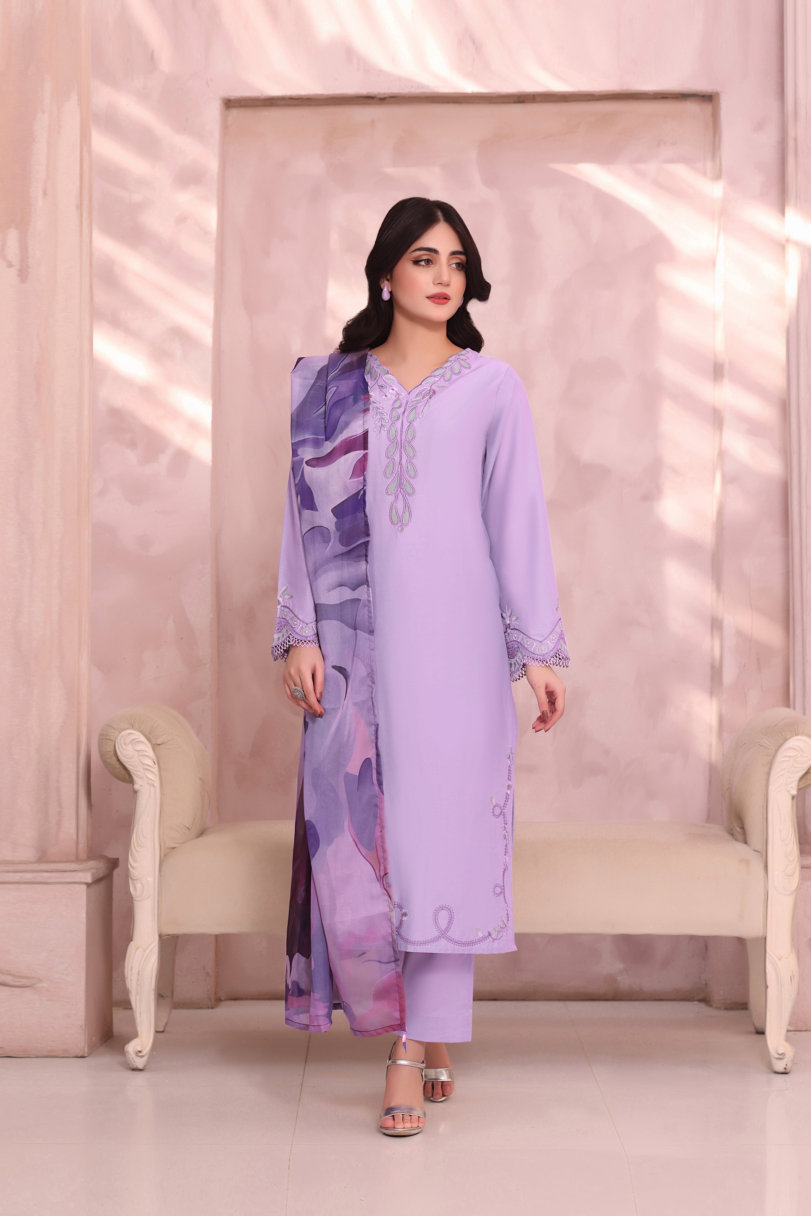 Daydream Embroidered 3PC Lawn Dress