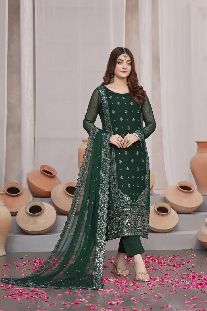 Maya Chiffon Formal Stitched Dress