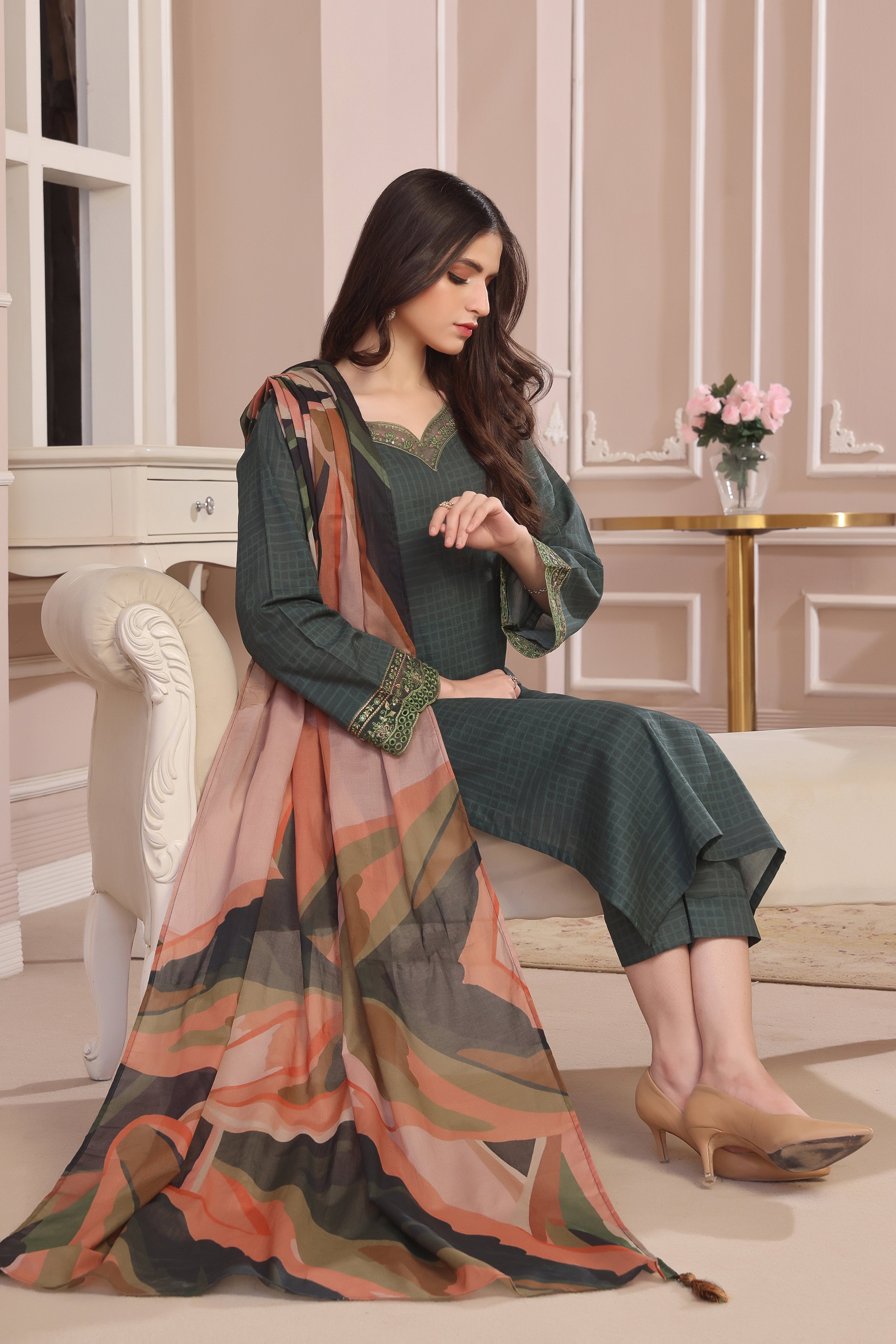 Juliet Embroidered 3PC Lawn Dress
