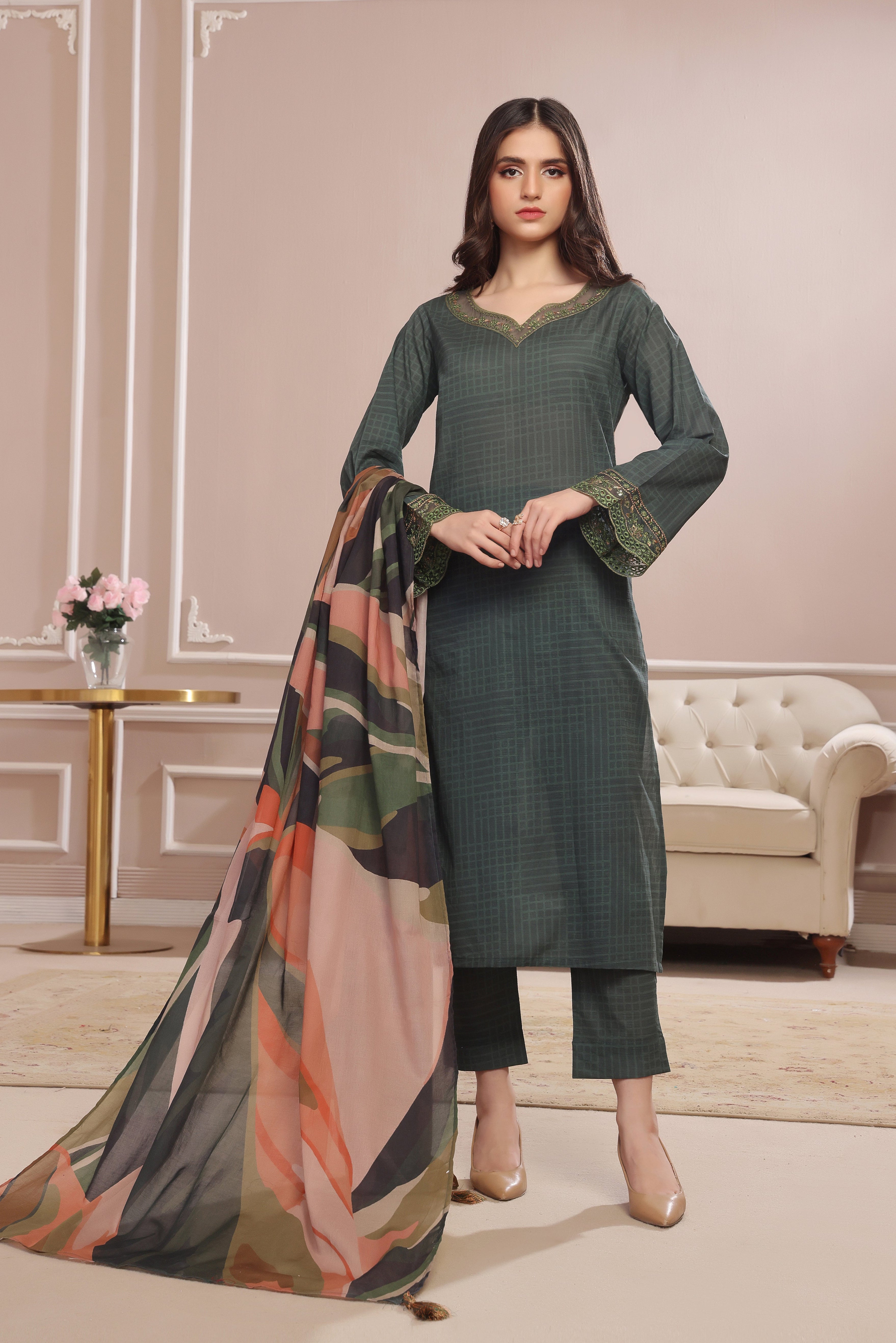 Juliet Embroidered 3PC Lawn Dress