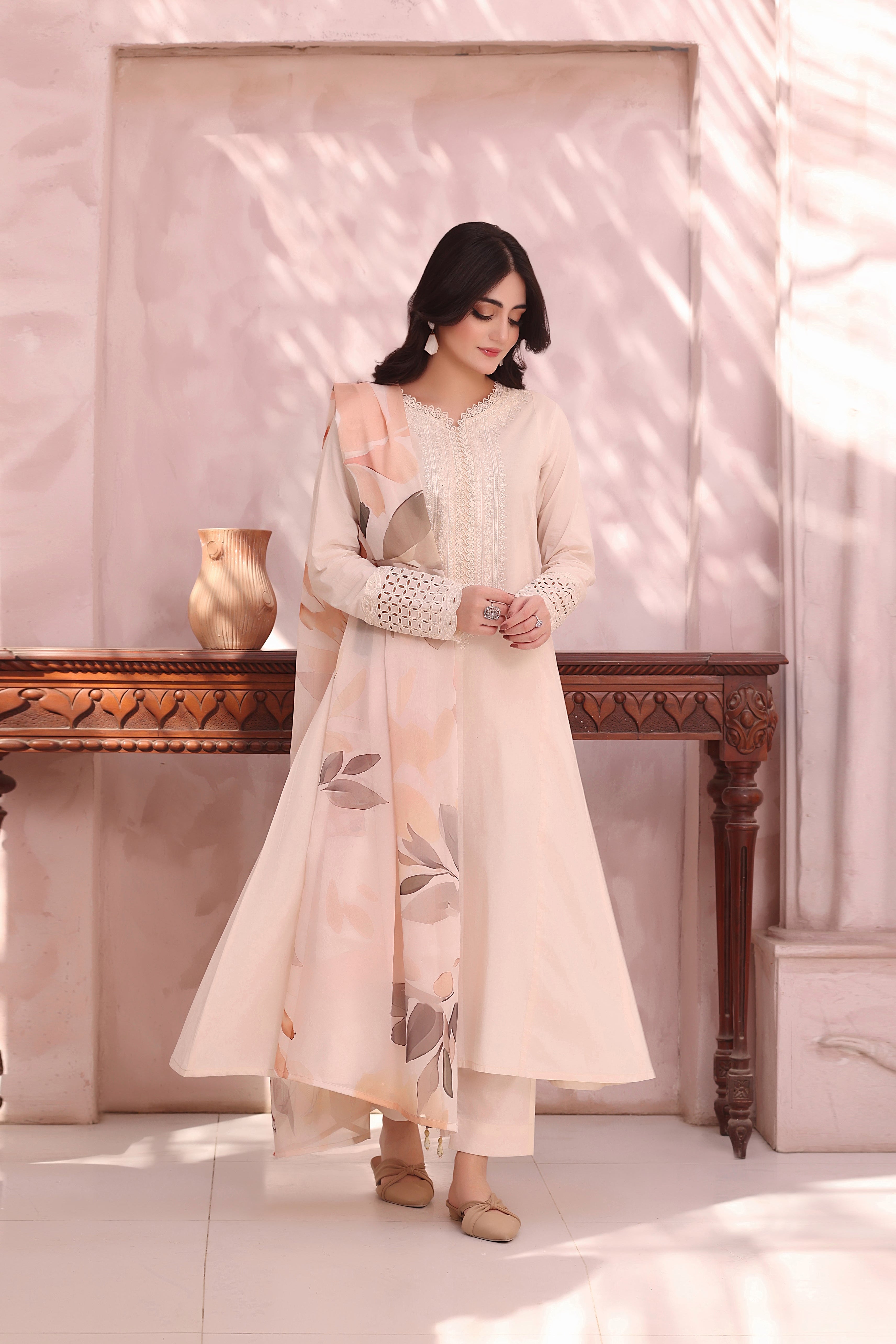 Lotus Embroidered 3PC Lawn Dress