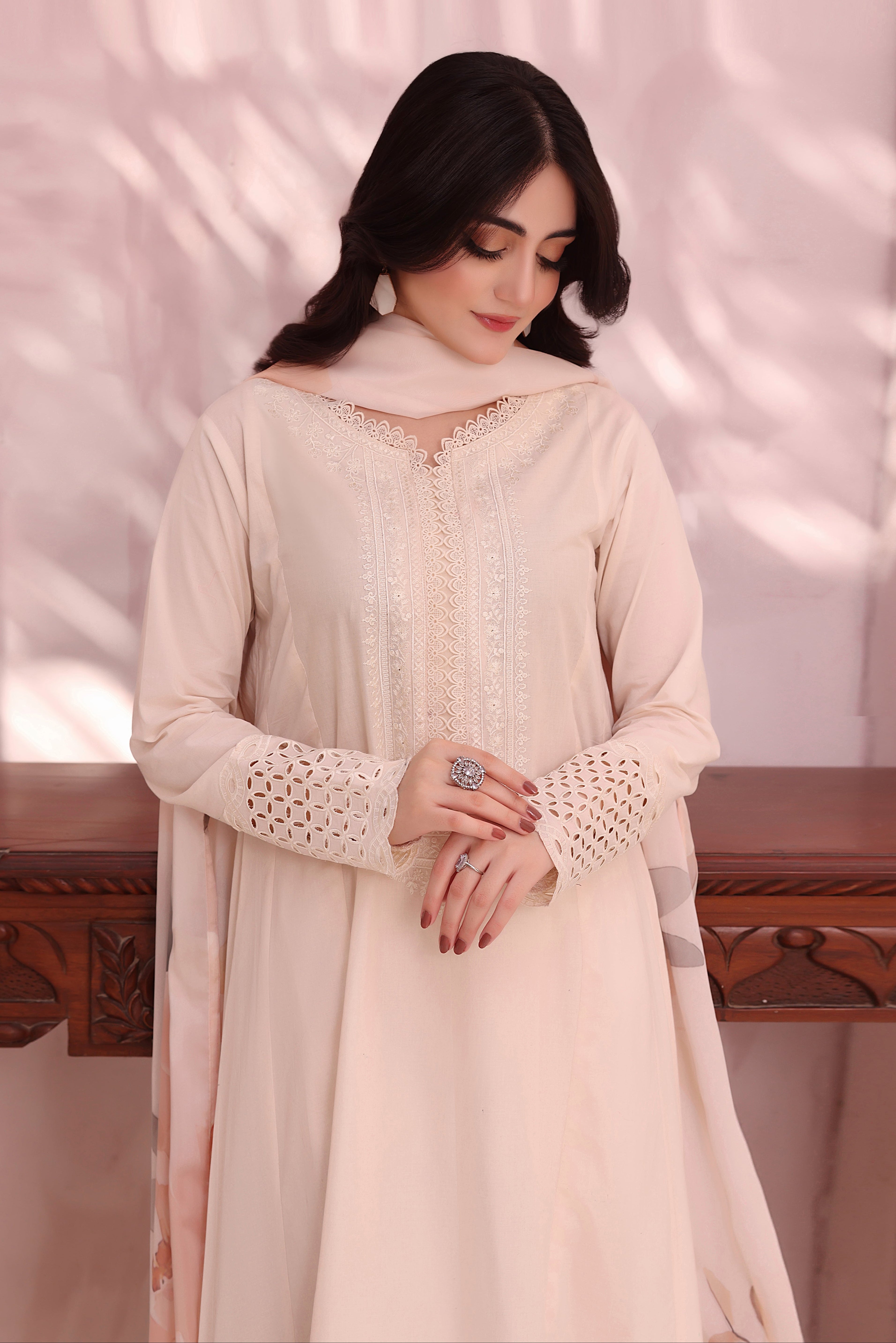 Lotus Embroidered 3PC Lawn Dress