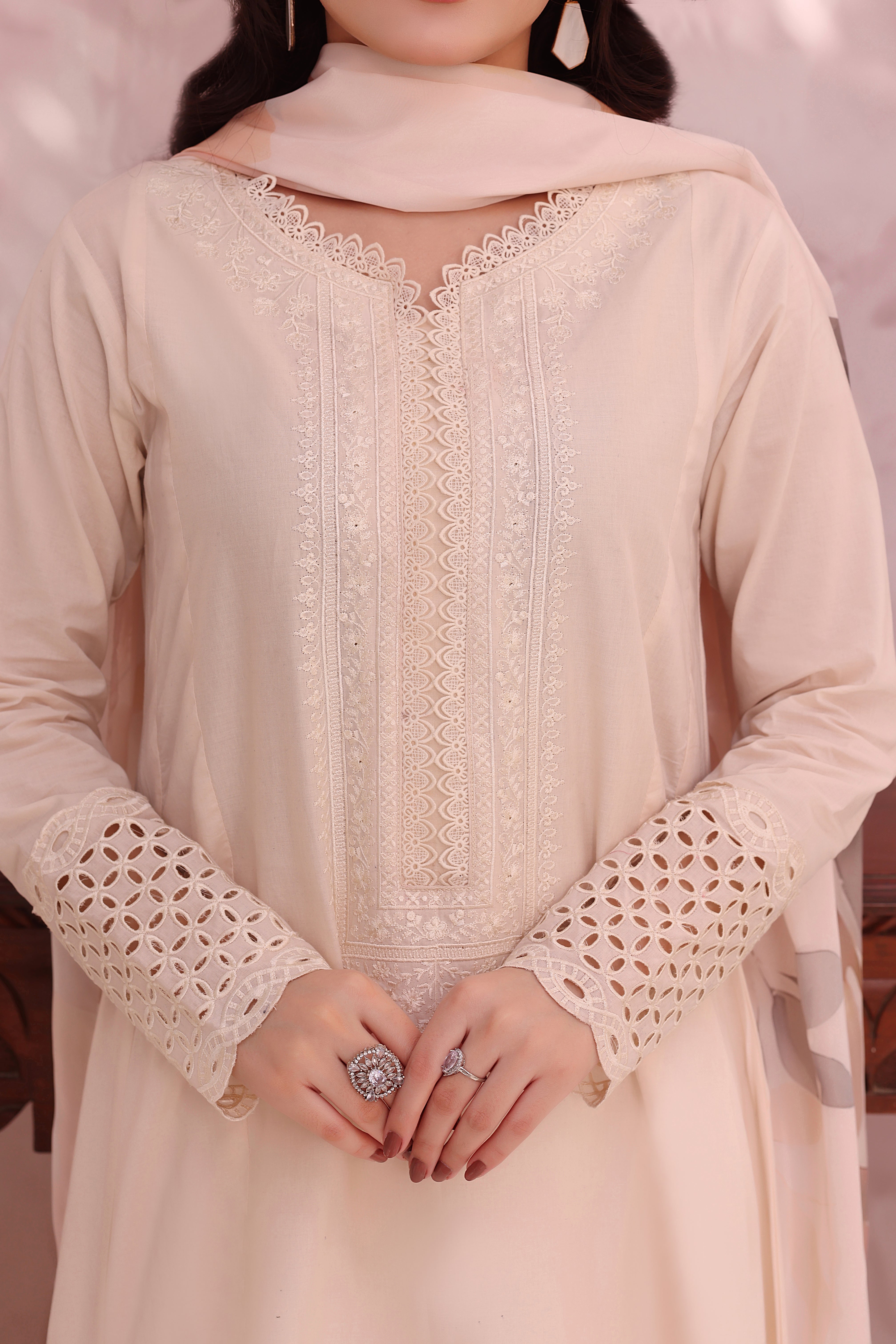 Lotus Embroidered 3PC Lawn Dress