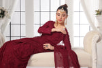 Load image into Gallery viewer, Maroon Chiffon Stitched Saree
