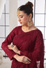 Maroon Chiffon Stitched Saree