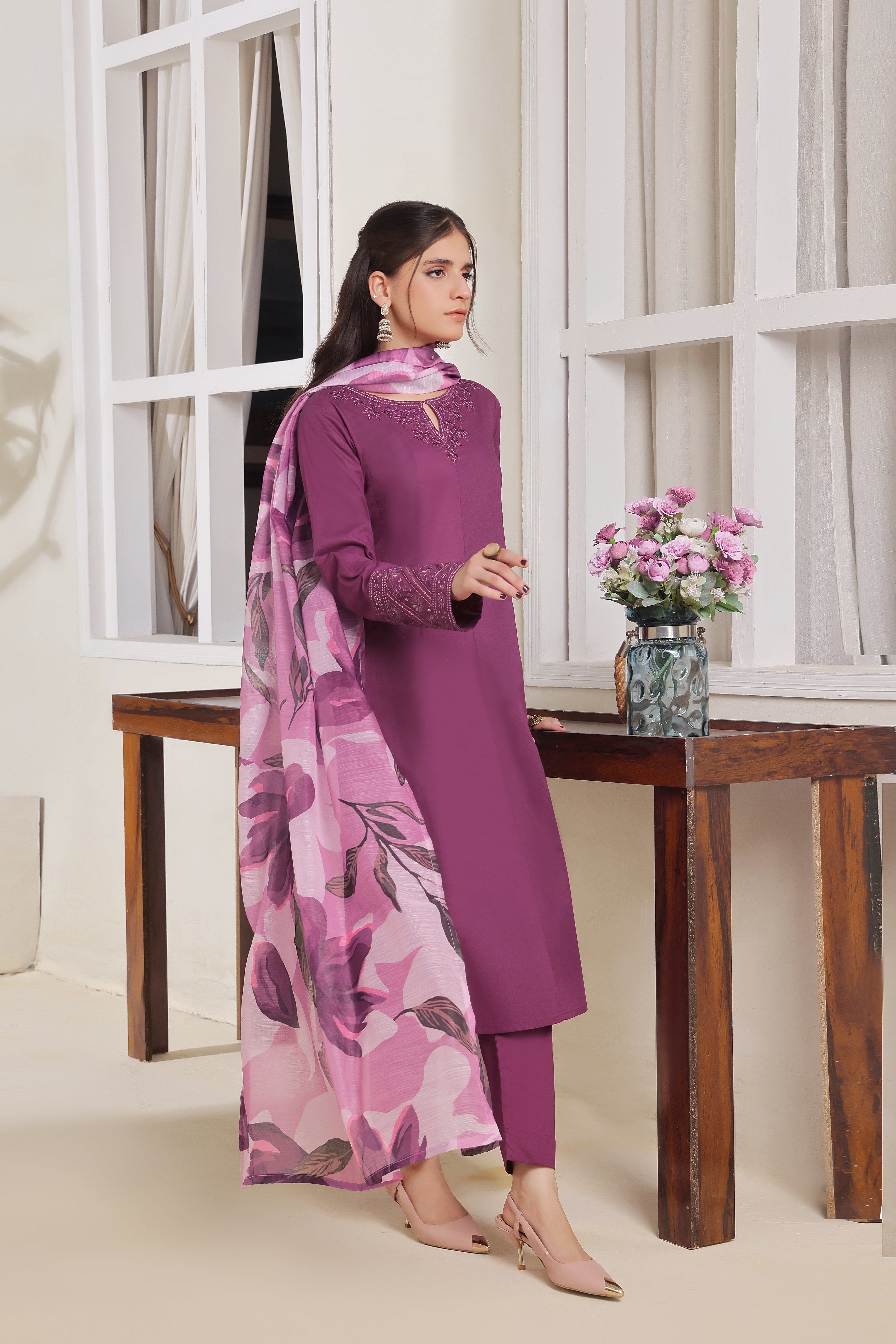 Pixie Embroidered 3PC Lawn Dress