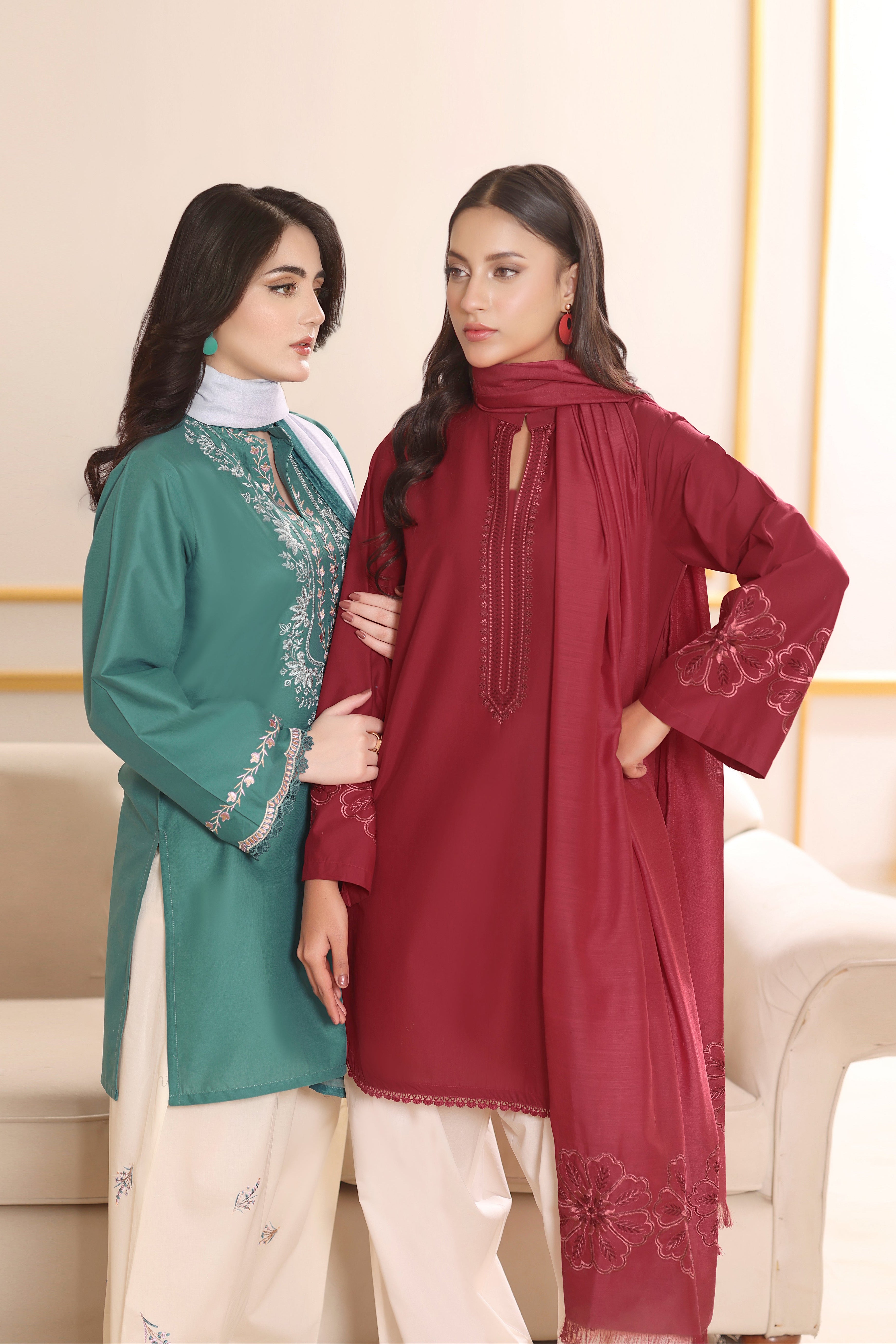 Rosebud Embroidered 3PC Lawn Dress