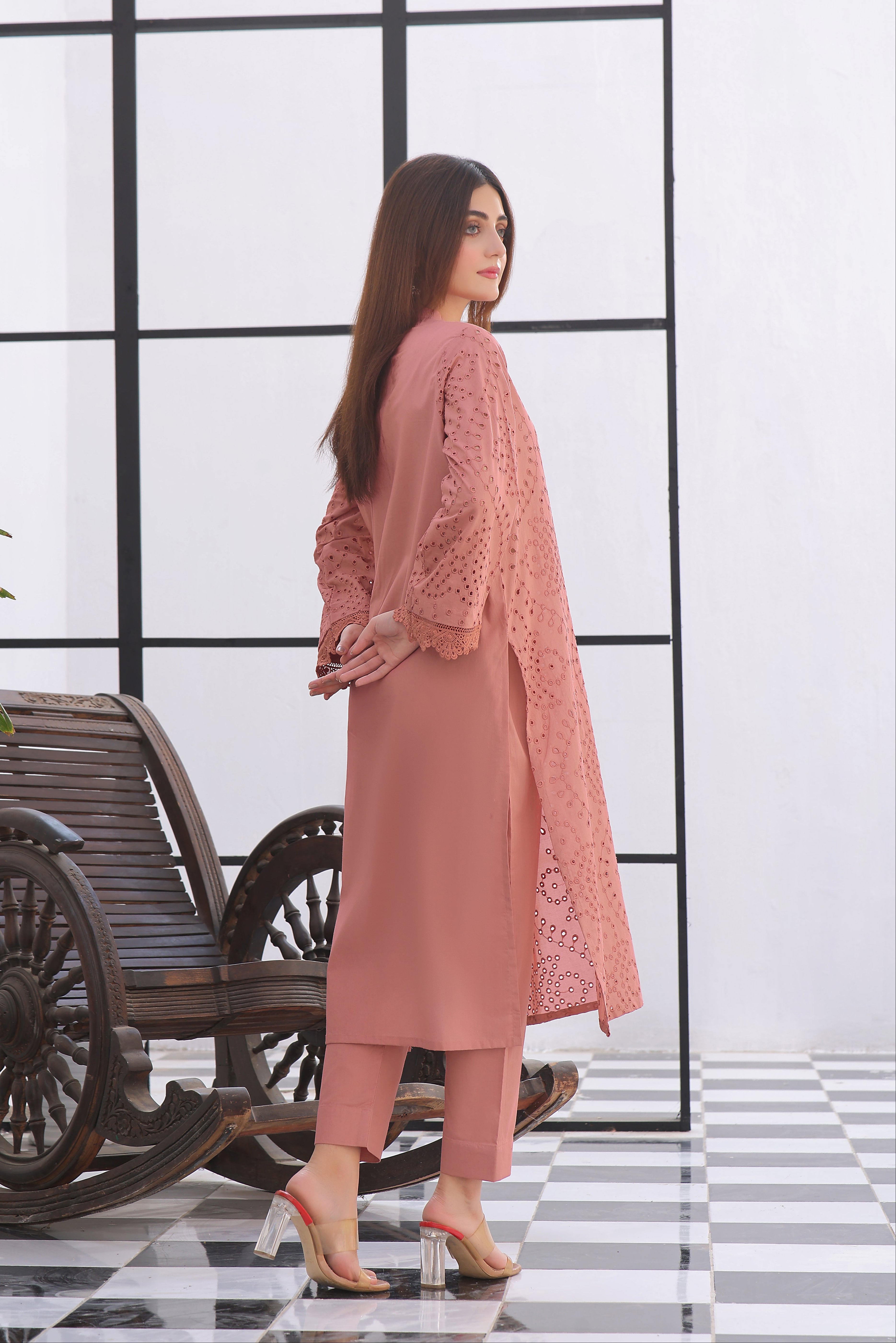 Rosewood Schiffli Embroidered 2PC Dress