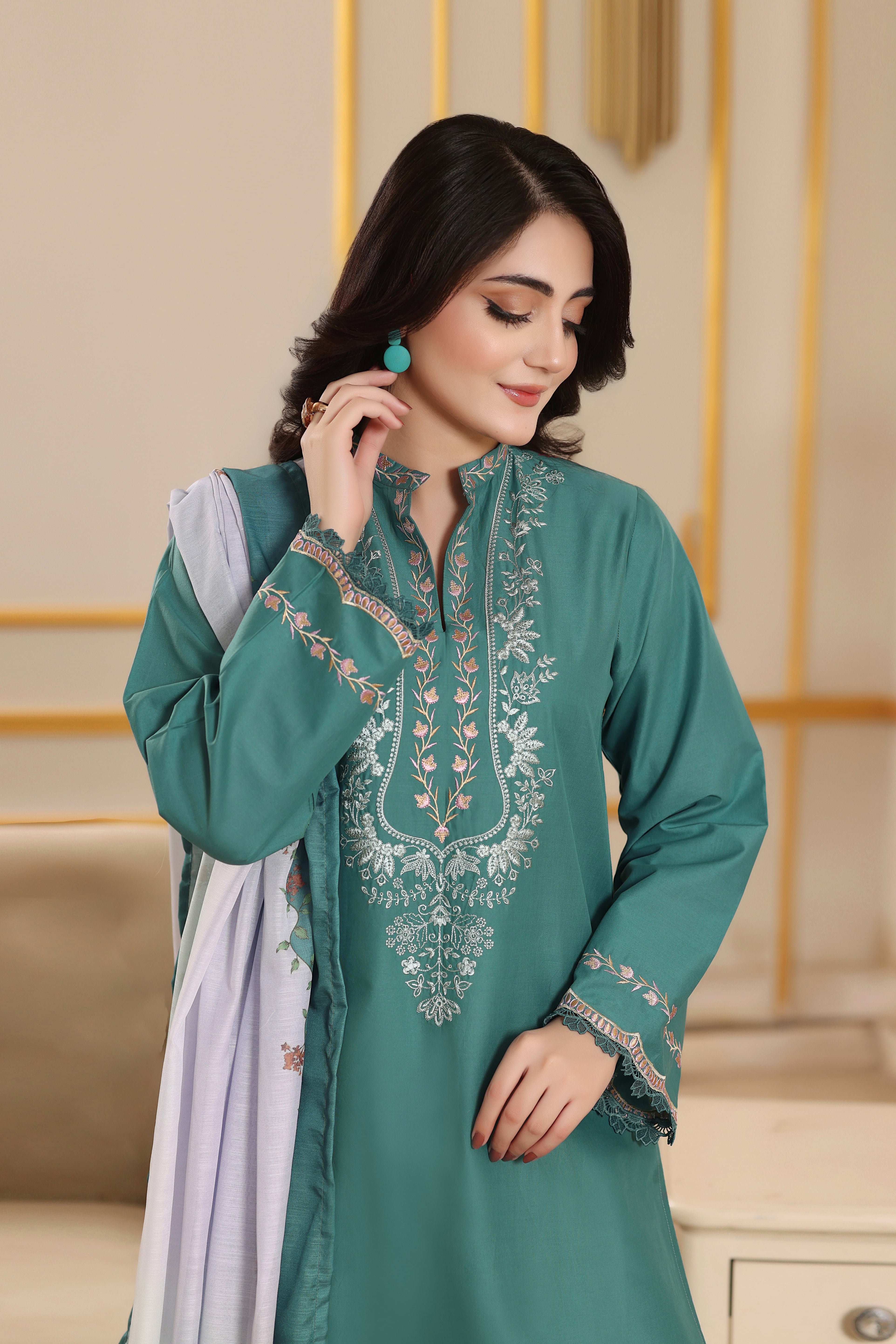 Dew Embroidered 3PC Lawn Dress