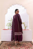 Aubergine Chiffon Formal Stitched Dress