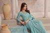 Ice blue Stitched Chiffon Saree