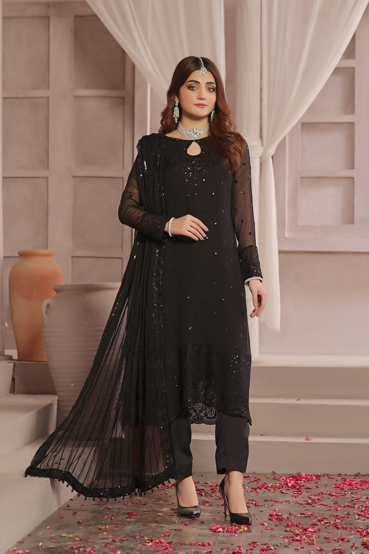 Chandni Stitched Formal Chiffon Dress