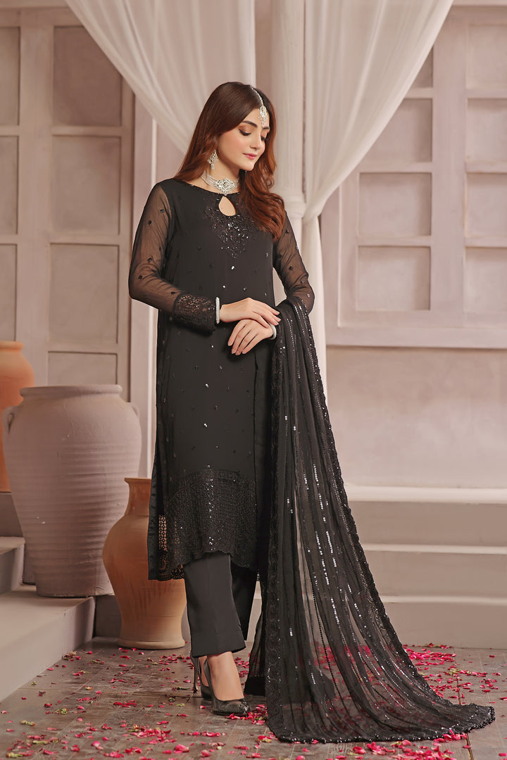 Chandni Stitched Formal Chiffon Dress