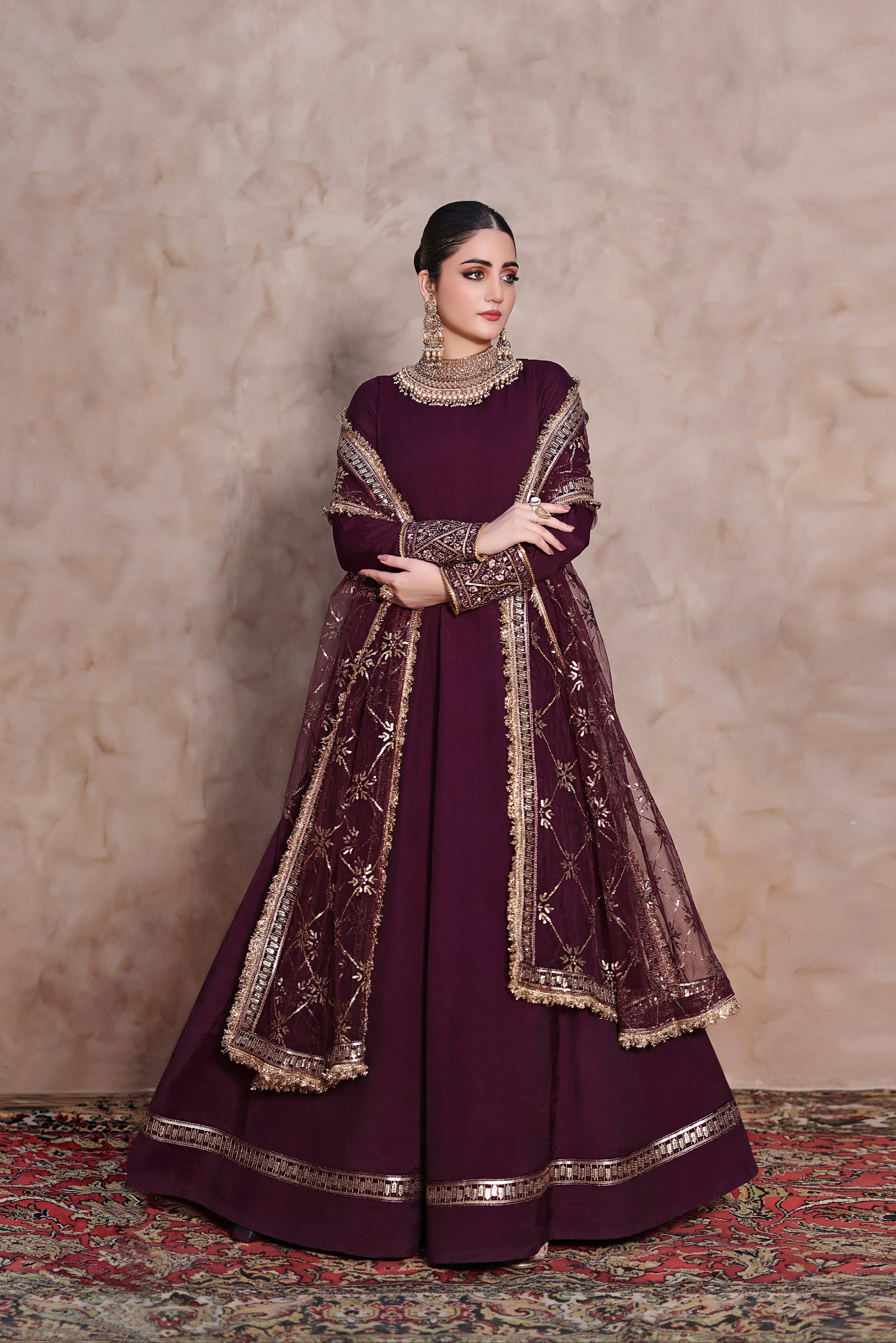 Mi Raqsam RawSilk 3PC Formal Dress