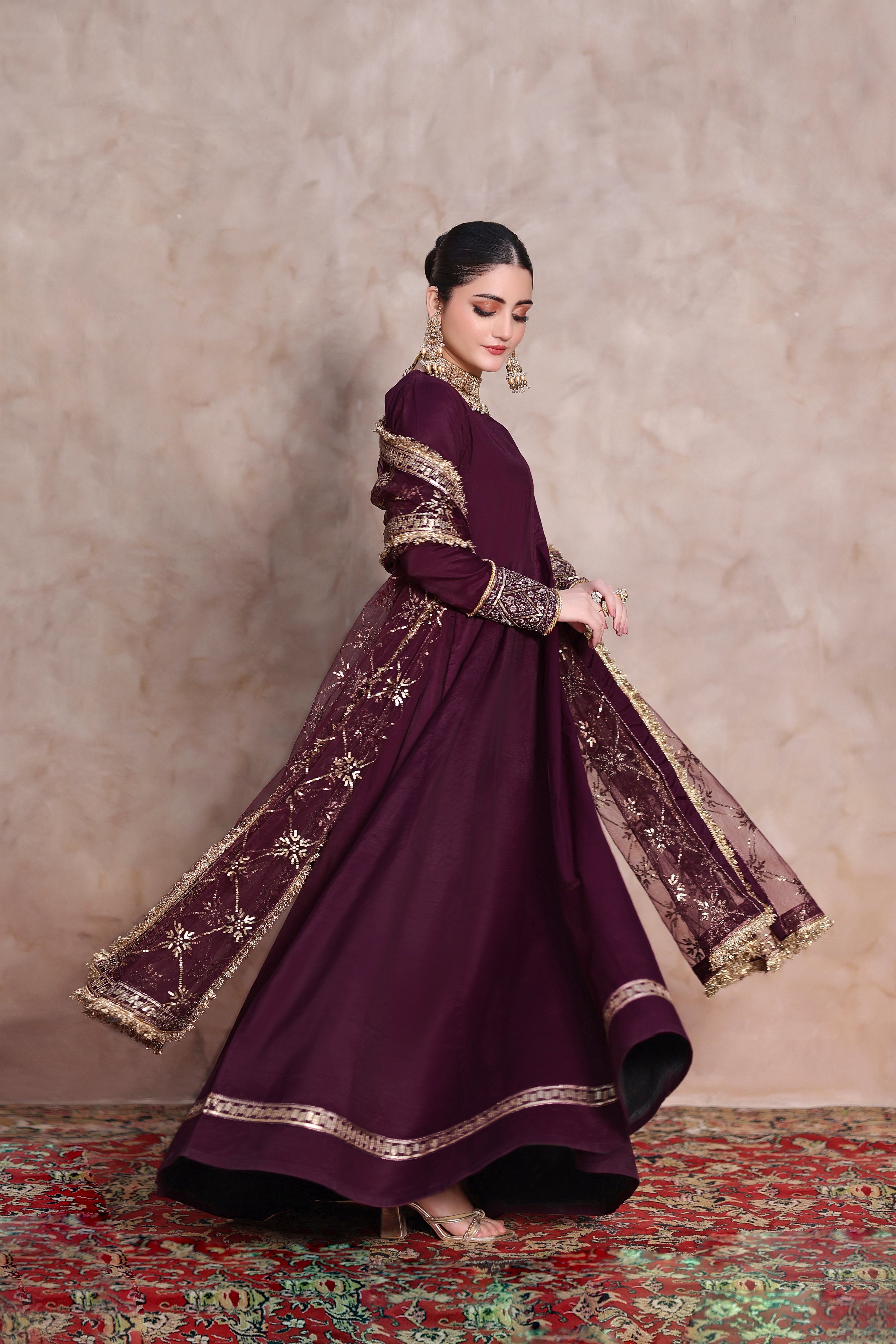 Mi Raqsam RawSilk 3PC Formal Dress