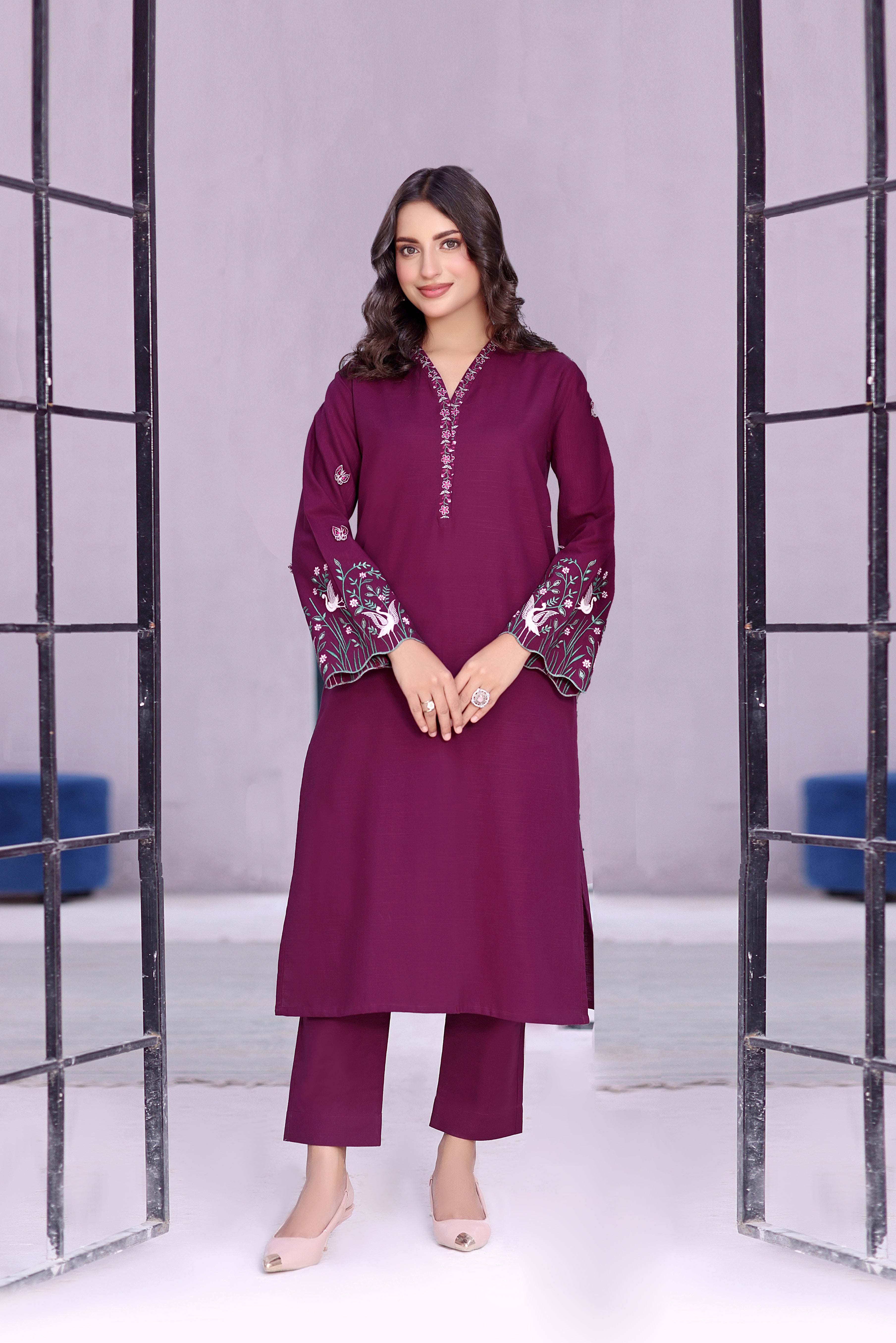 Slay khaddar Embroidered 2PC Dress