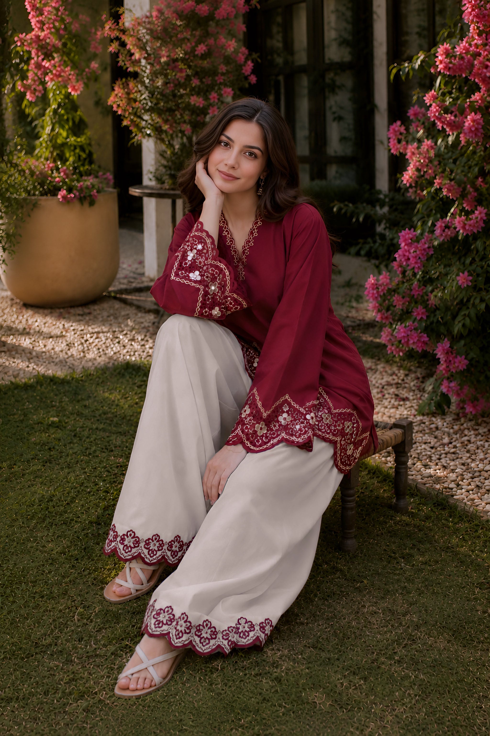 Nina Emb. Lawn 2PC Dress
